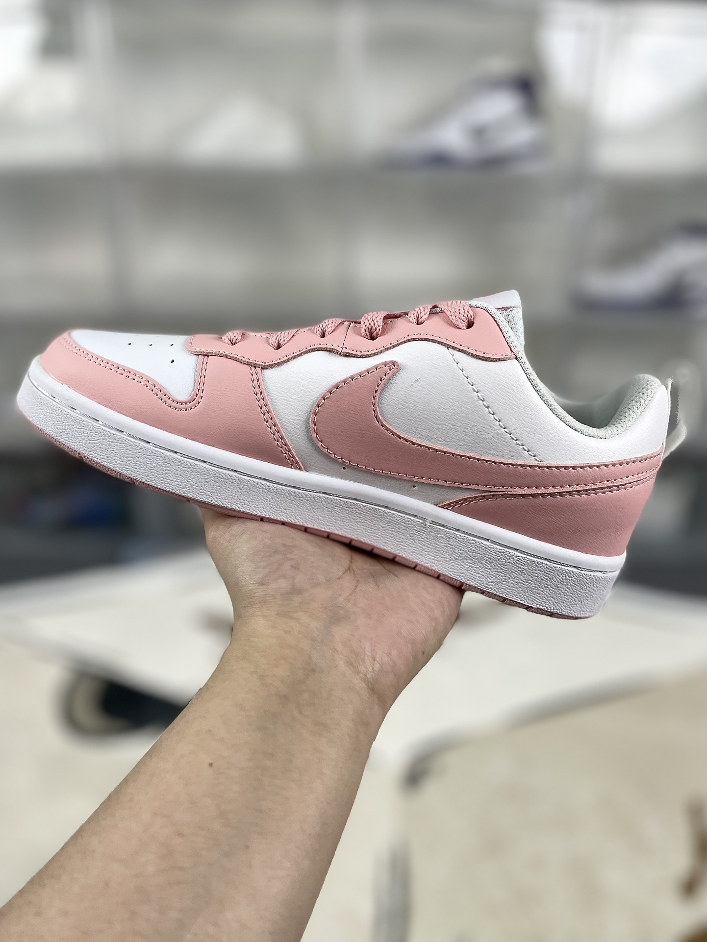 Nike Court Borough Low 2: Pink & White Women's Casual Sneakers 2 i1731790356 9963 8