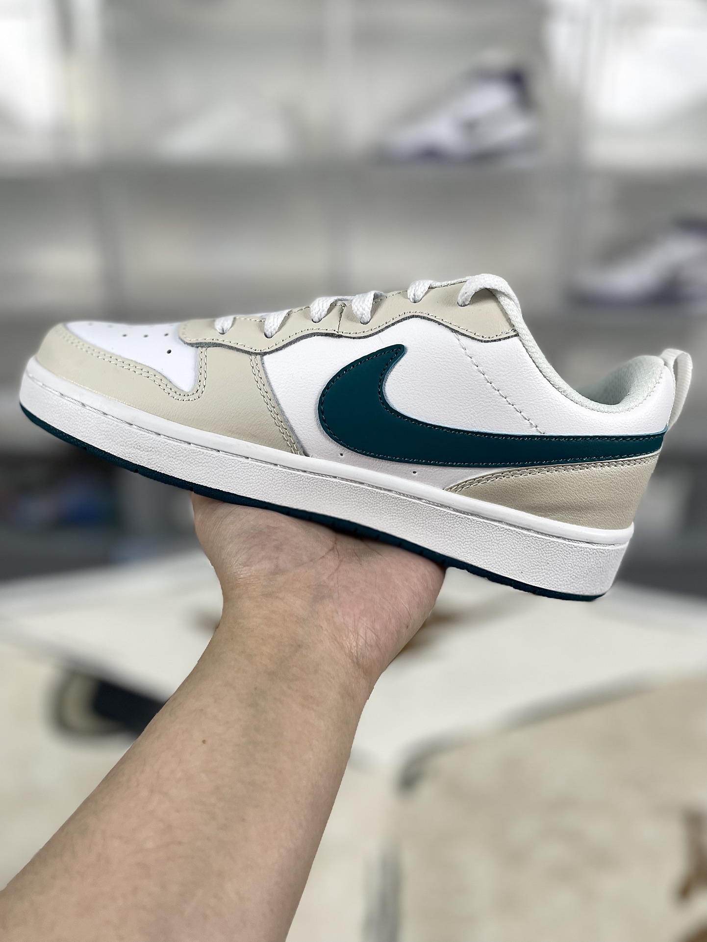 Nike Court Borough Low 2: Flexible, Durable, Low-Top Sneakers - White/Green 3 i1732387394 7454 6