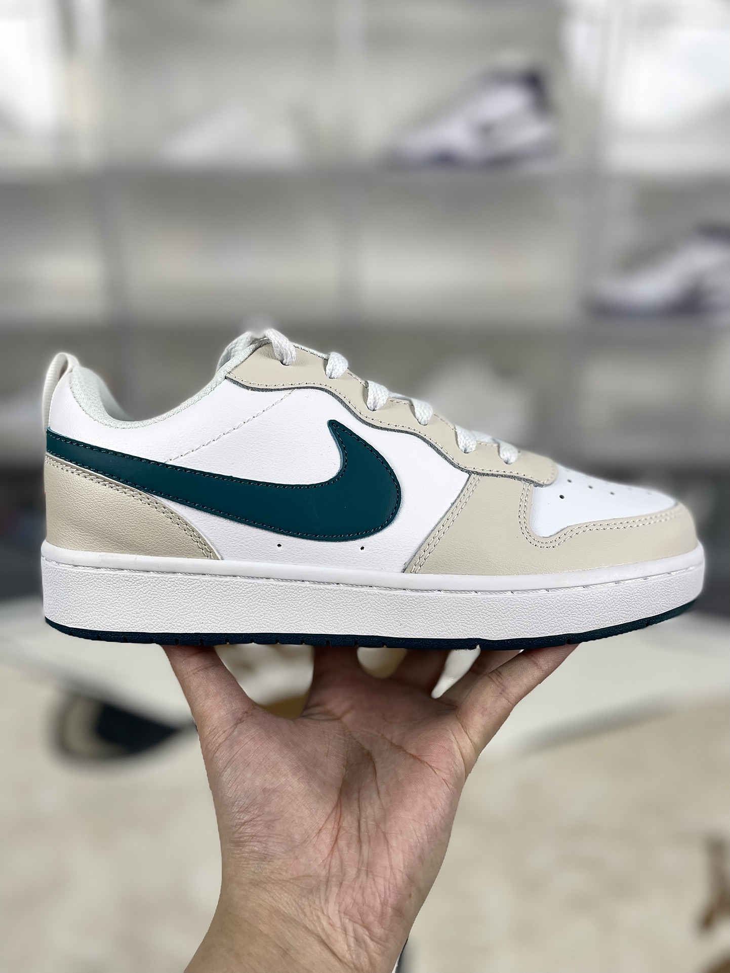Nike Court Borough Low 2: Flexible, Durable, Low-Top Sneakers - White/Green 9 i1732387394 8828 7