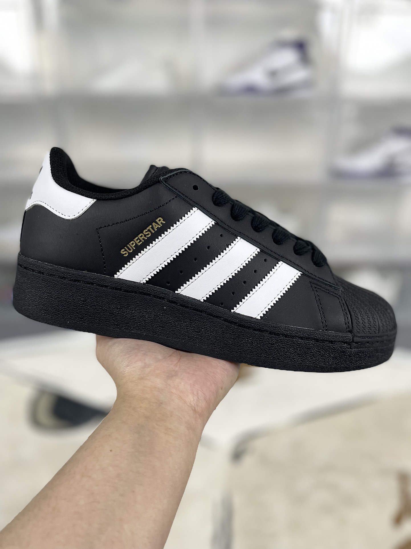 Adidas Originals Superstar XLG Black and White Thick Sole Unisex Sneakers
