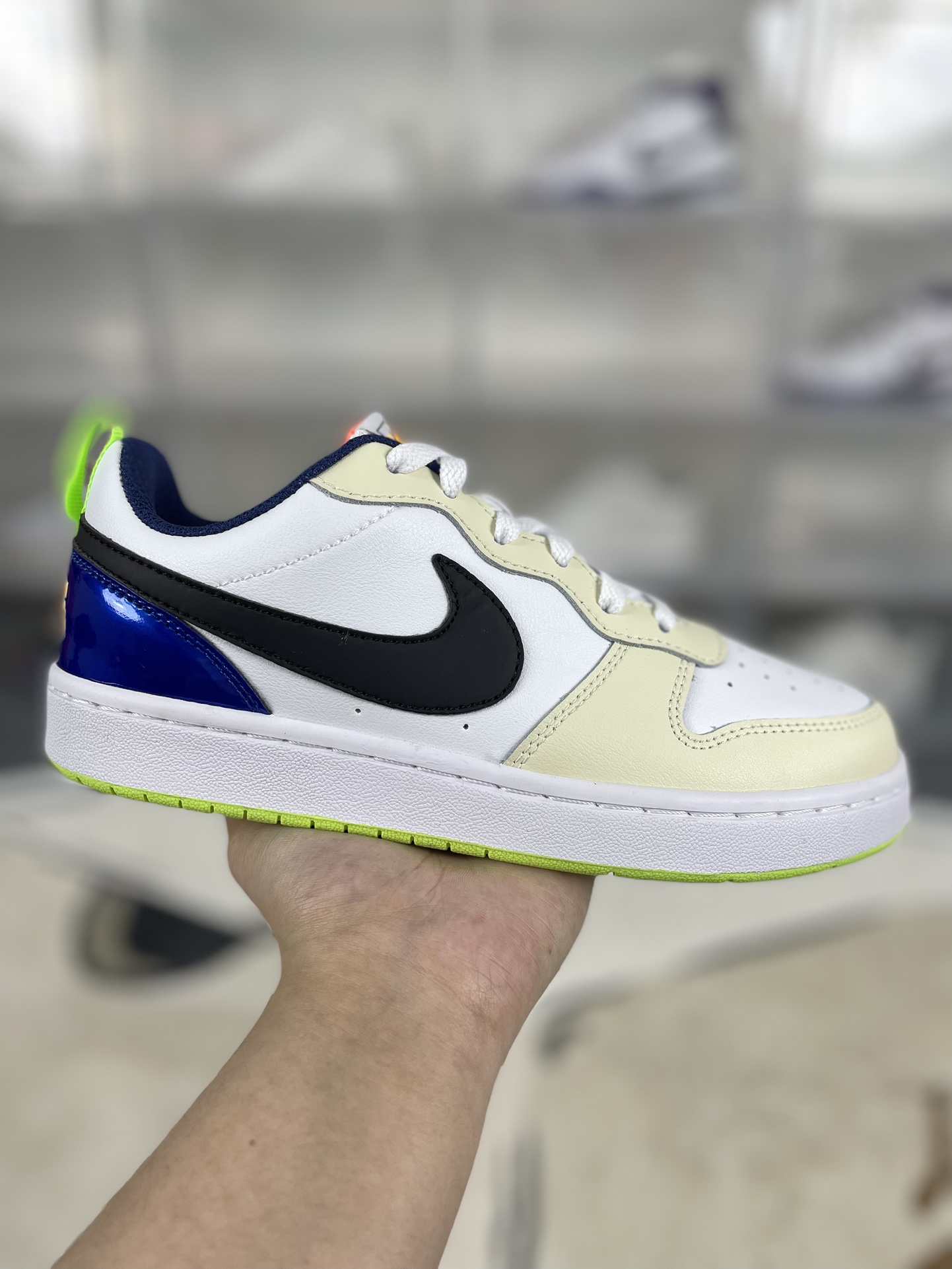Nike Court Borough Low 2: Flexible, Low-Top Sneakers in White, Blue & Green 2 i1732570292 4510 0