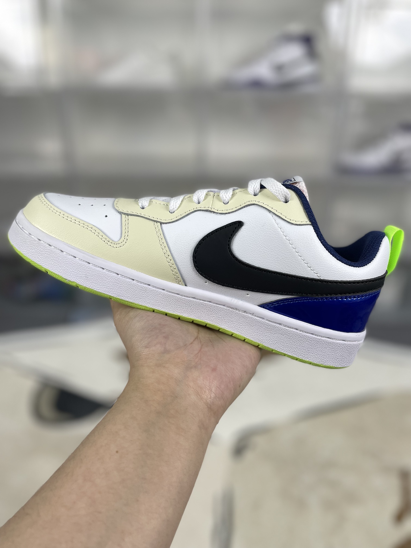 Nike Court Borough Low 2: Flexible, Low-Top Sneakers in White, Blue & Green 3 i1732570292 9214 0