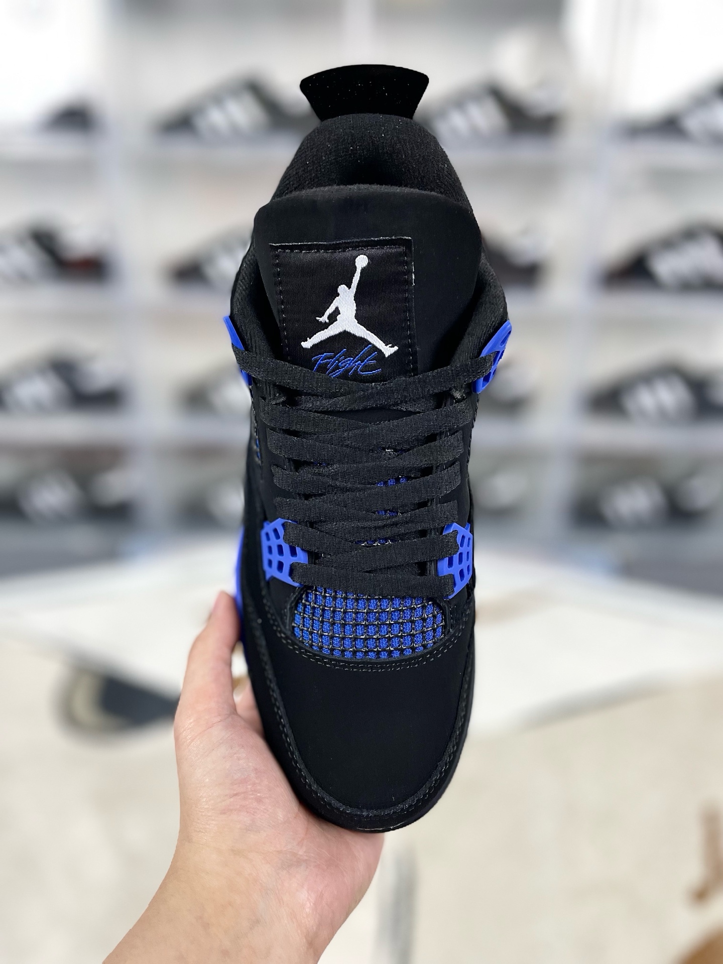 Air Jordan 4 Retro Black Blue Basketball Shoes CT8527-018 5 i1736024281211 5076 0 3