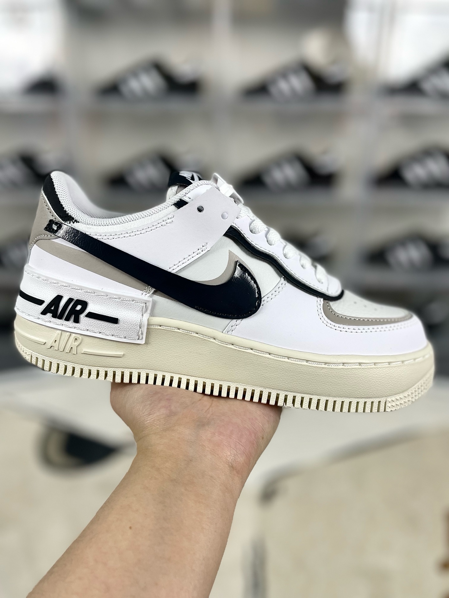 Nike Air Force 1 Shadow Low Platform Sneakers - White/Black/Macaron 1 i1736197738338 4005 0 0