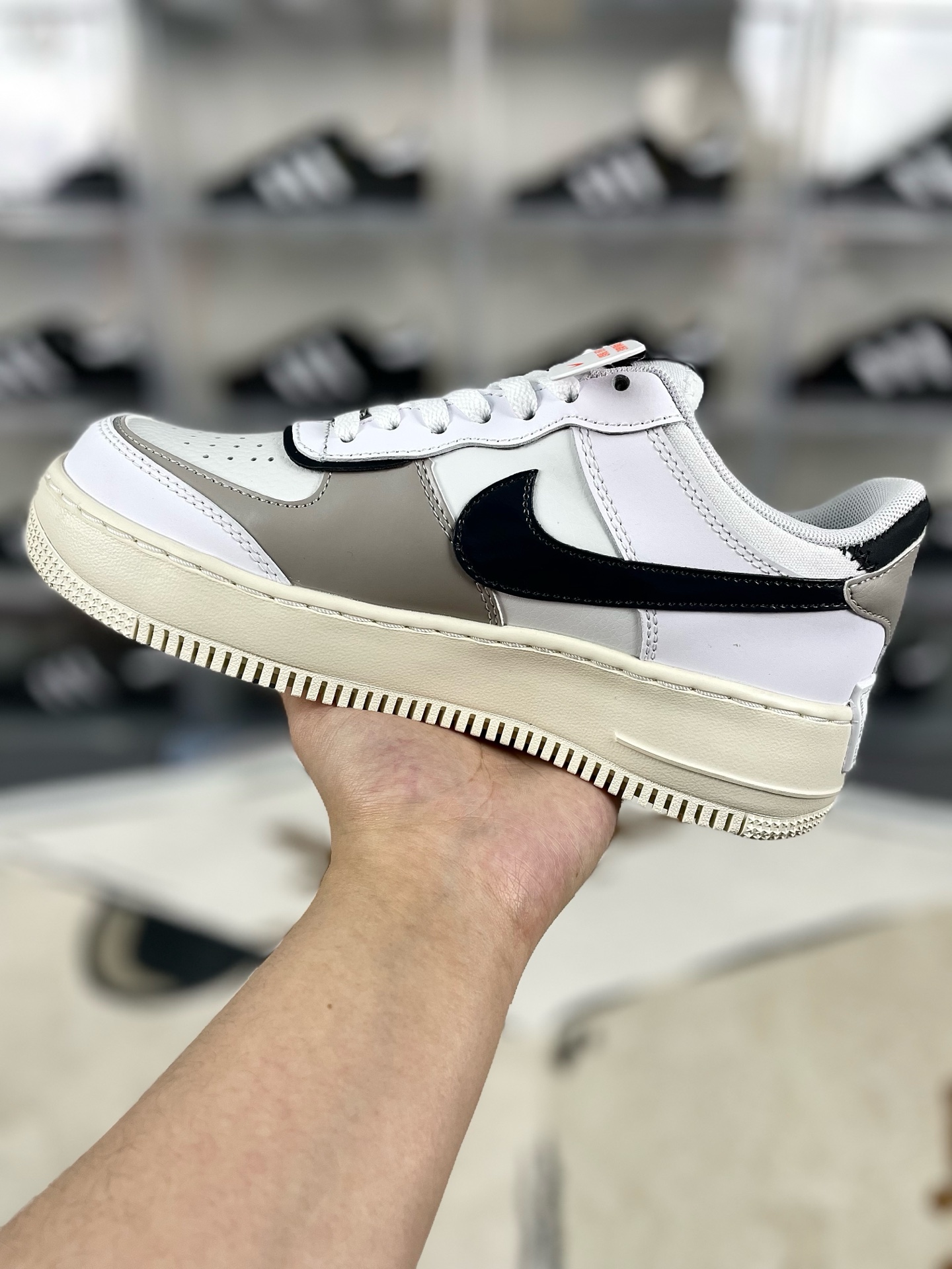 Nike Air Force 1 Shadow Low Platform Sneakers - White/Black/Macaron 2 i1736197738857 4568 0 1