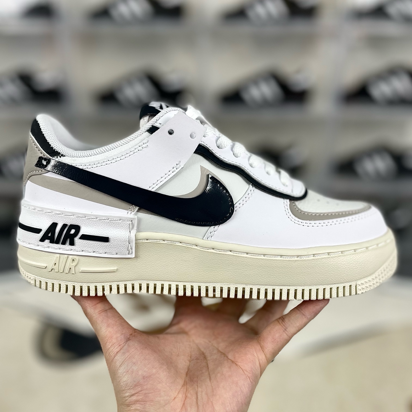 Nike Air Force 1 Shadow Low Platform Sneakers - White/Black/Macaron 8 i1736197739897 4449 0 6