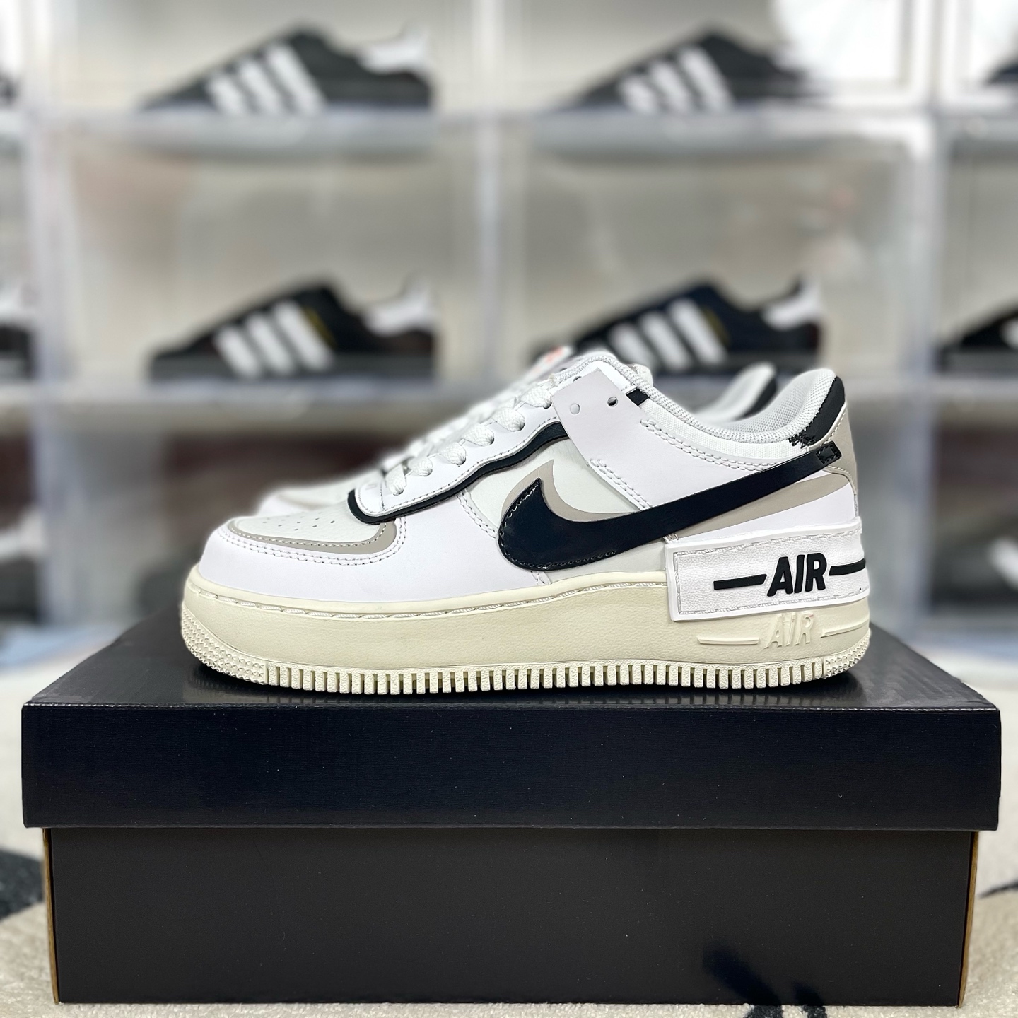 Nike Air Force 1 Shadow Low Platform Sneakers - White/Black/Macaron 9 i1736197740140 2257 0 8