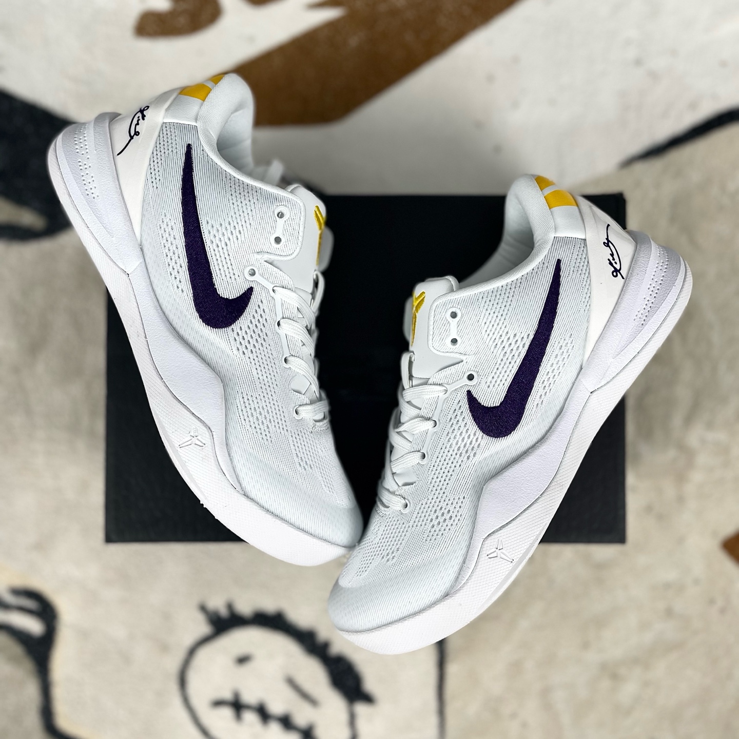 Nike Kobe 8 Protro Basketball Shoes - White/Purple/Gold - Size 40-46 5 i1736284992562 8071 0 7