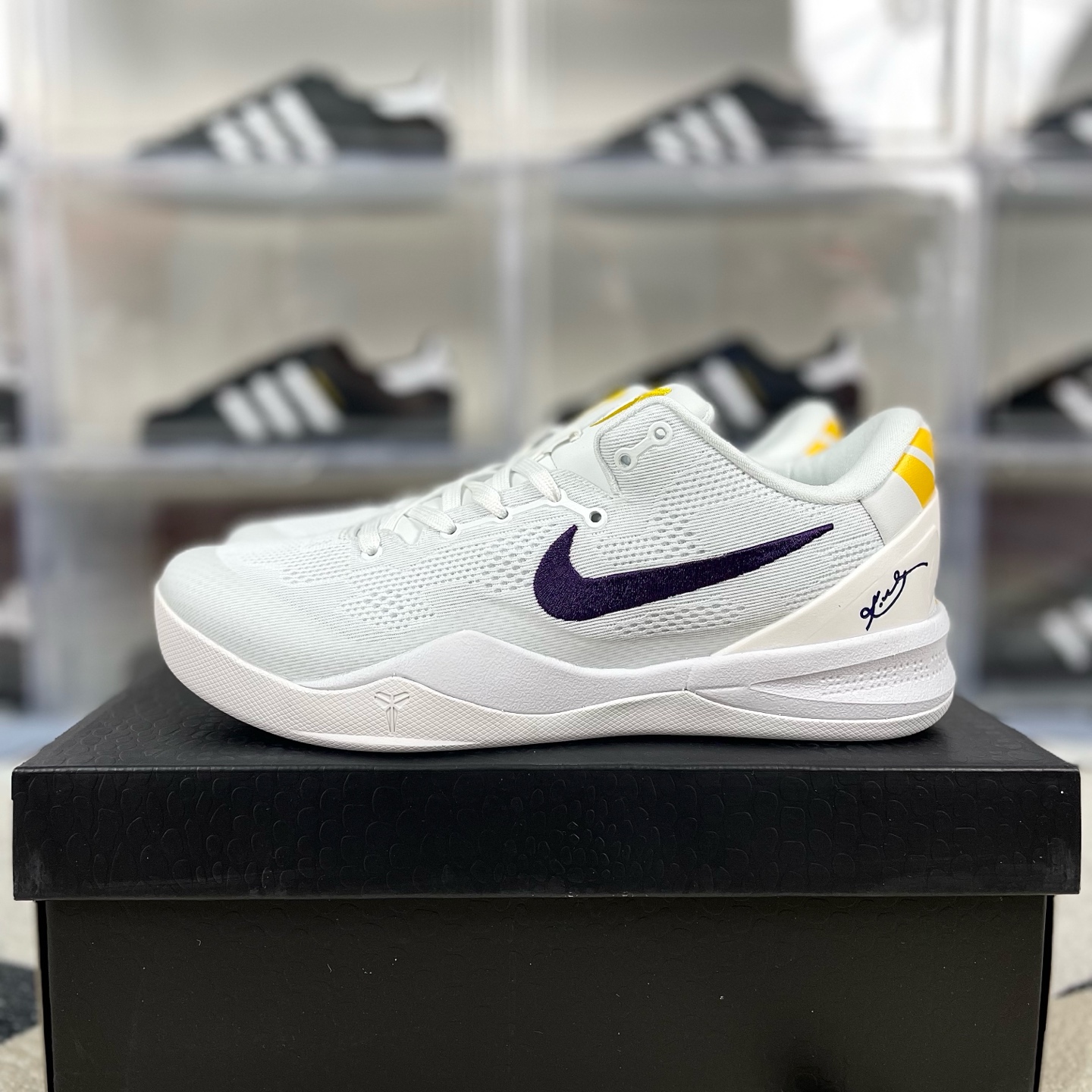 Nike Kobe 8 Protro Basketball Shoes - White/Purple/Gold - Size 40-46 9 i1736284993564 7975 0 8