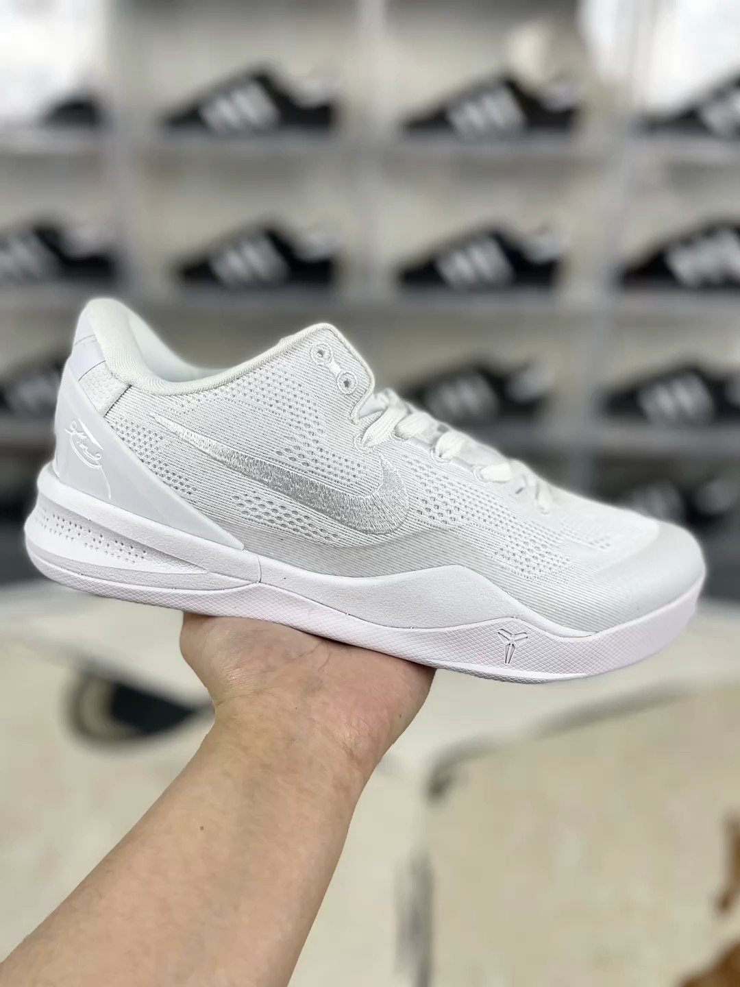 Nike Kobe 8 Protro "Halo" White Basketball Shoes - Comfortable, Low Top