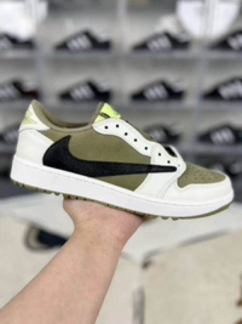 Products 7 Travis Scott x Jordan Air Jordan 1 Low Golf Shoes - Brown/White