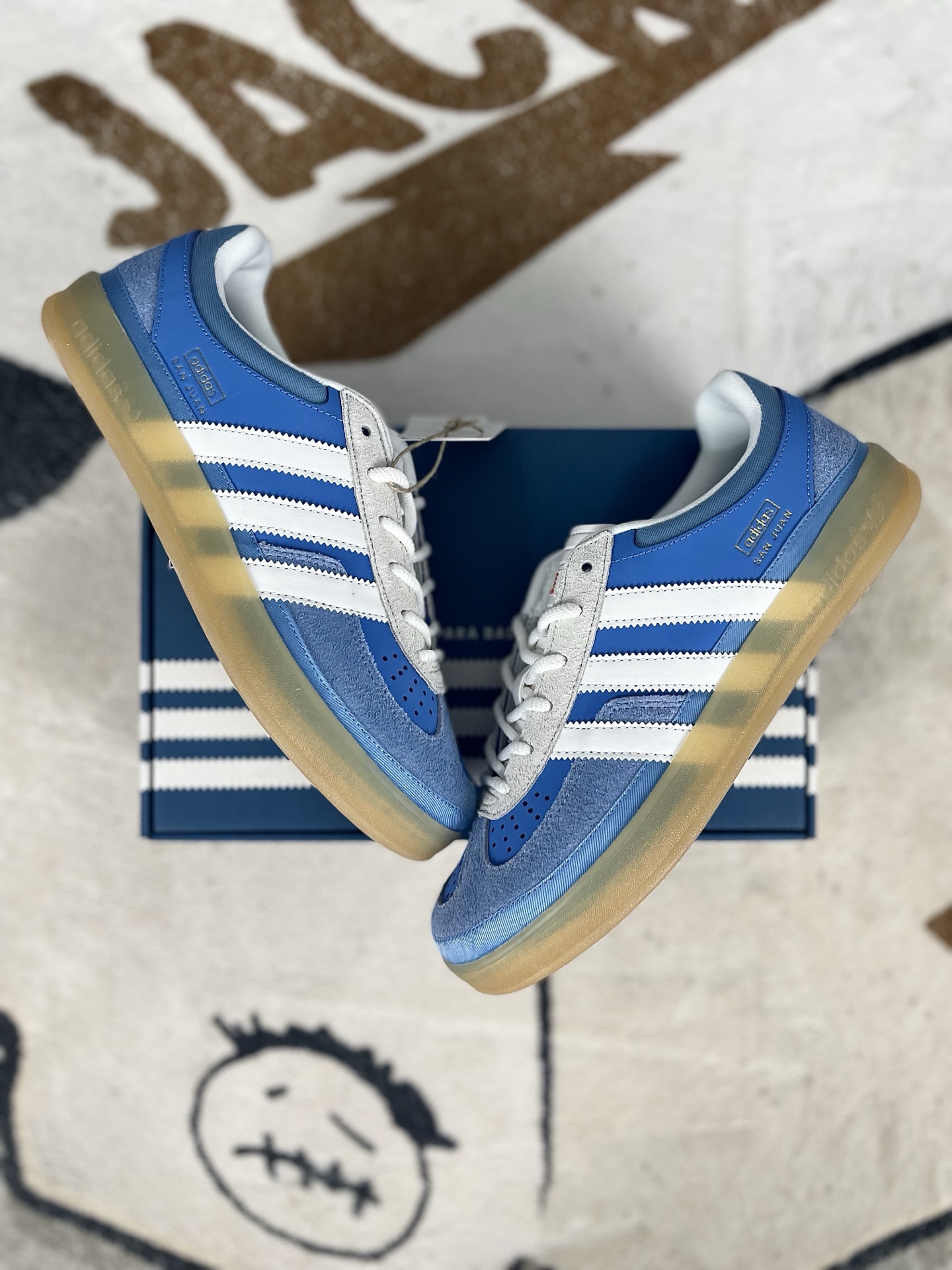 Adidas Gazelle Bad Bunny Blue White Grey Unisex Low Top Sneakers - Size 35.5-45 6 i1740429183341 7445 0 7