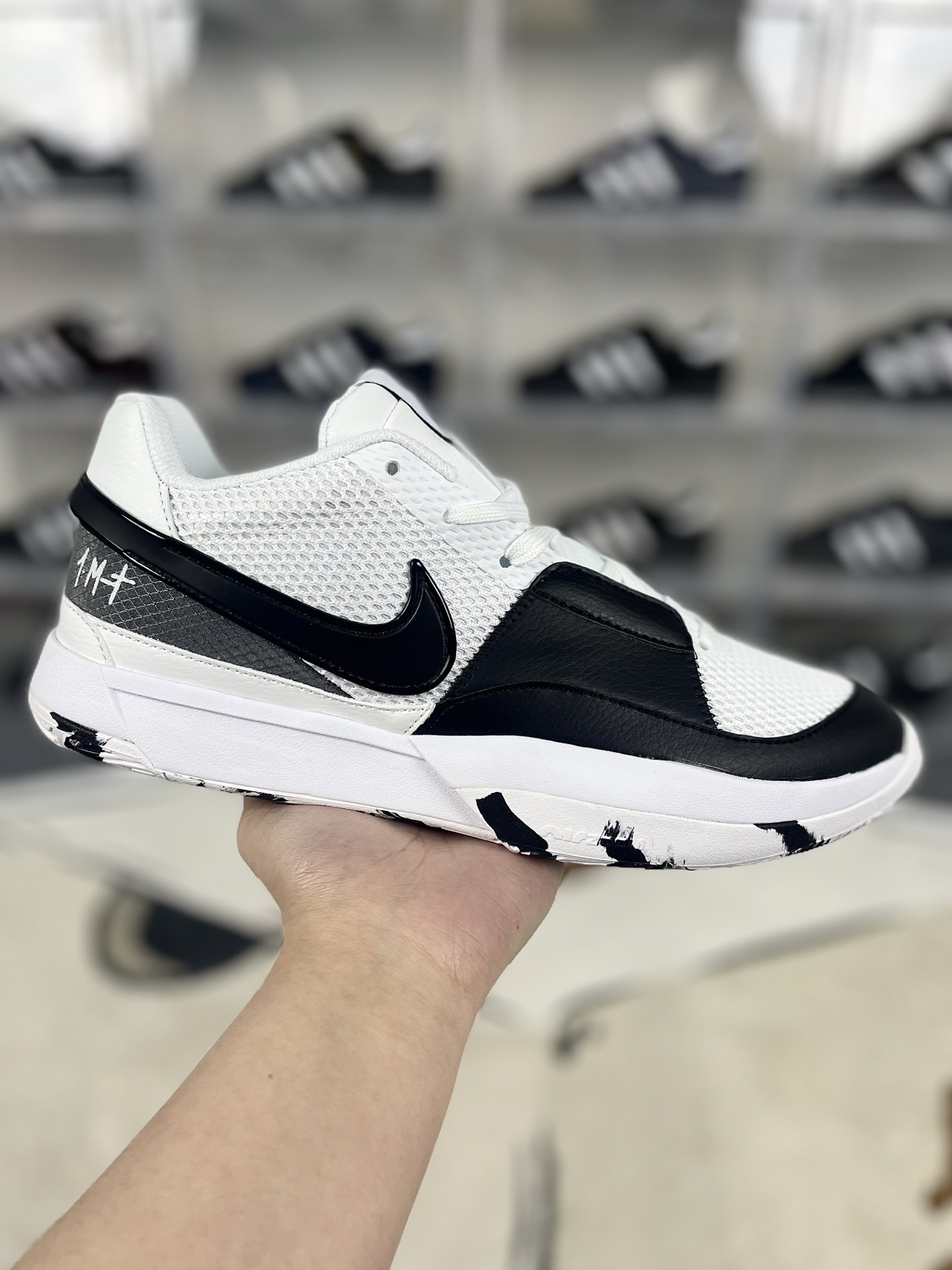 Nike Ja 1 EP Morant Basketball Shoes - Black and White, Low Cut, Unisex 2 i1740429267492 6781 0 0
