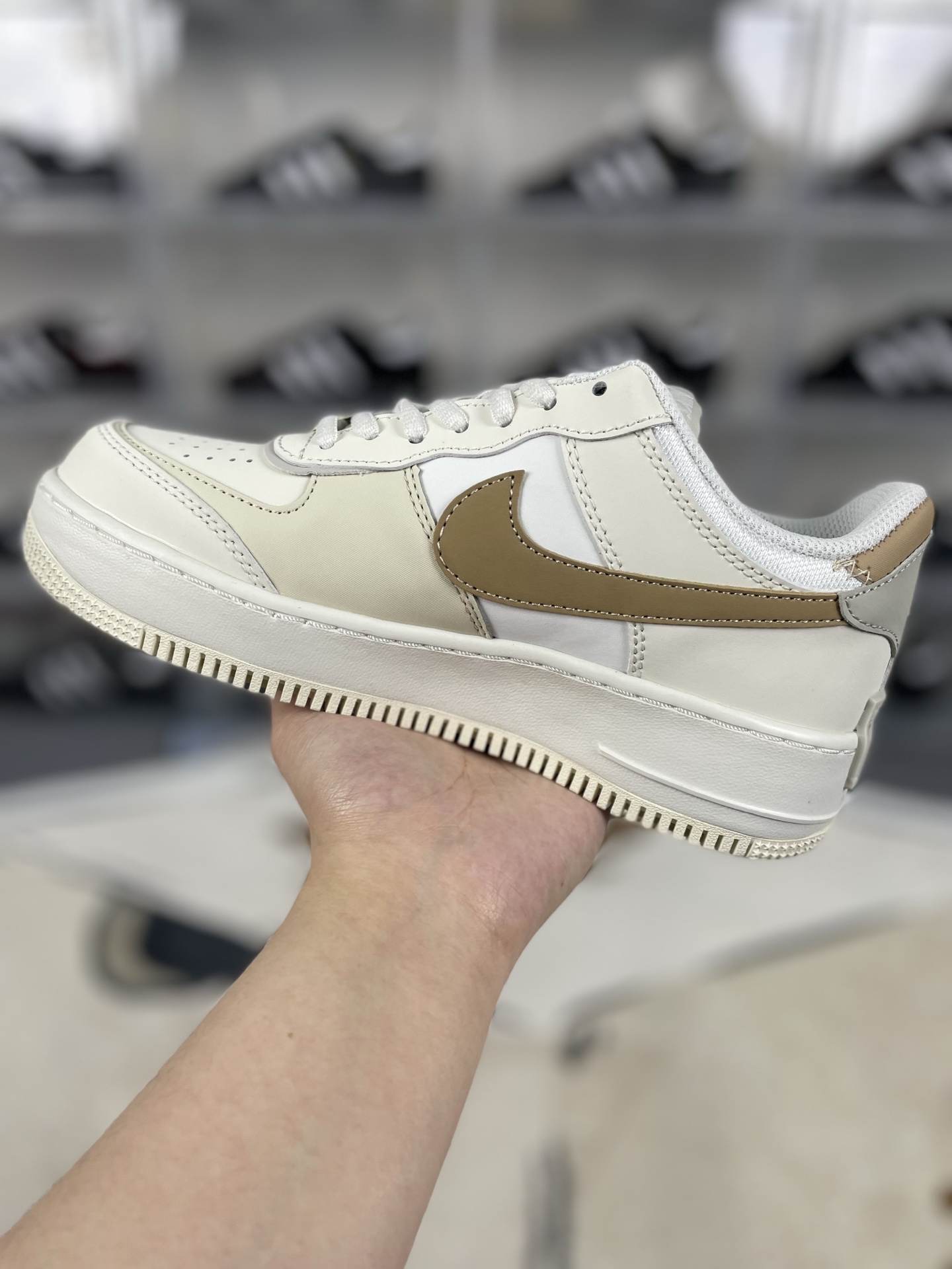 Nike Air Force 1 Shadow Women's Low-Top Sneaker - Cream/Tan, Size 35.5-42 3 i1740862074859 7170 0 1