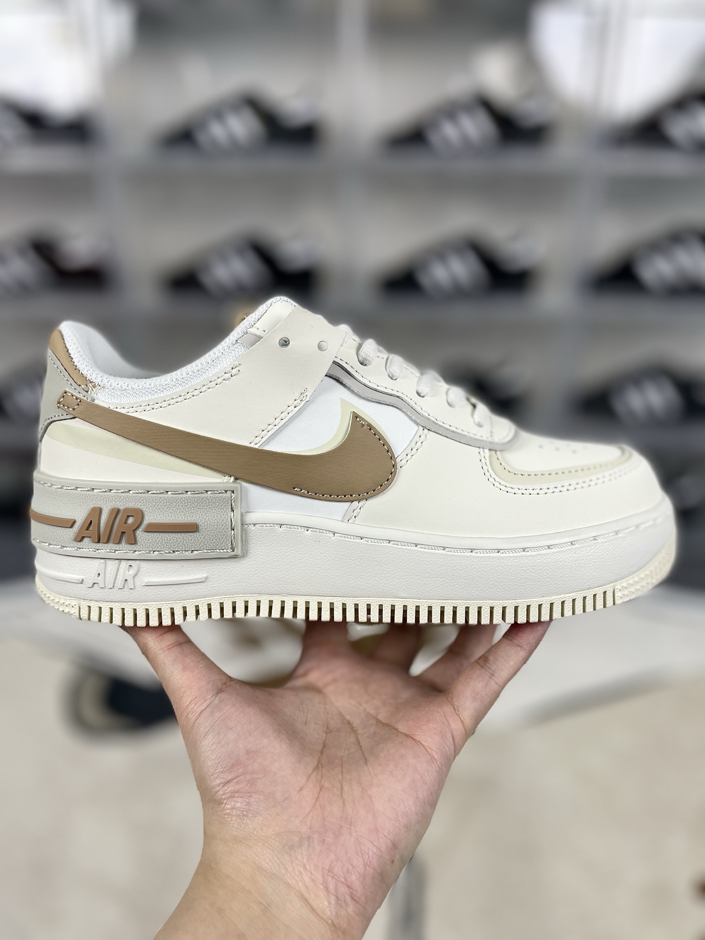 Nike Air Force 1 Shadow Women's Low-Top Sneaker - Cream/Tan, Size 35.5-42 9 i1740862078137 4877 0 6