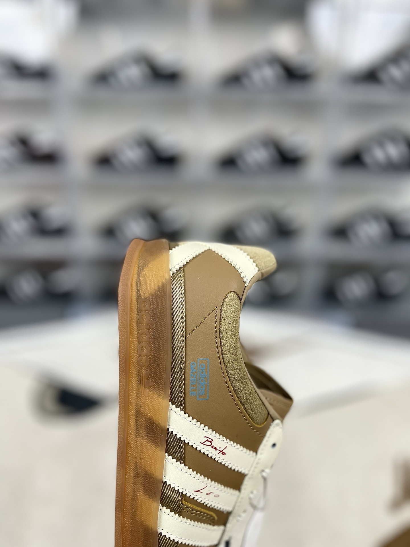 Adidas Gazelle Indoor Bad Bunny Lionel Messi Collab Sneakers - Khaki 8 i1741204407589 6825 0 5