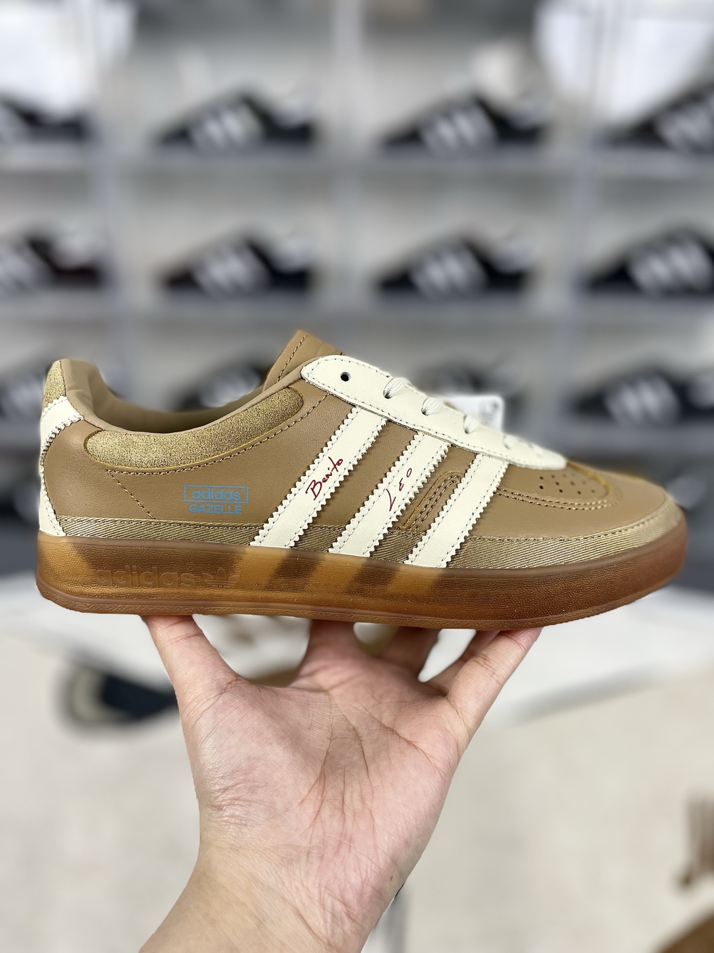Adidas Gazelle Indoor Bad Bunny Lionel Messi Collab Sneakers - Khaki 9 i1741204412746 9179 0 6
