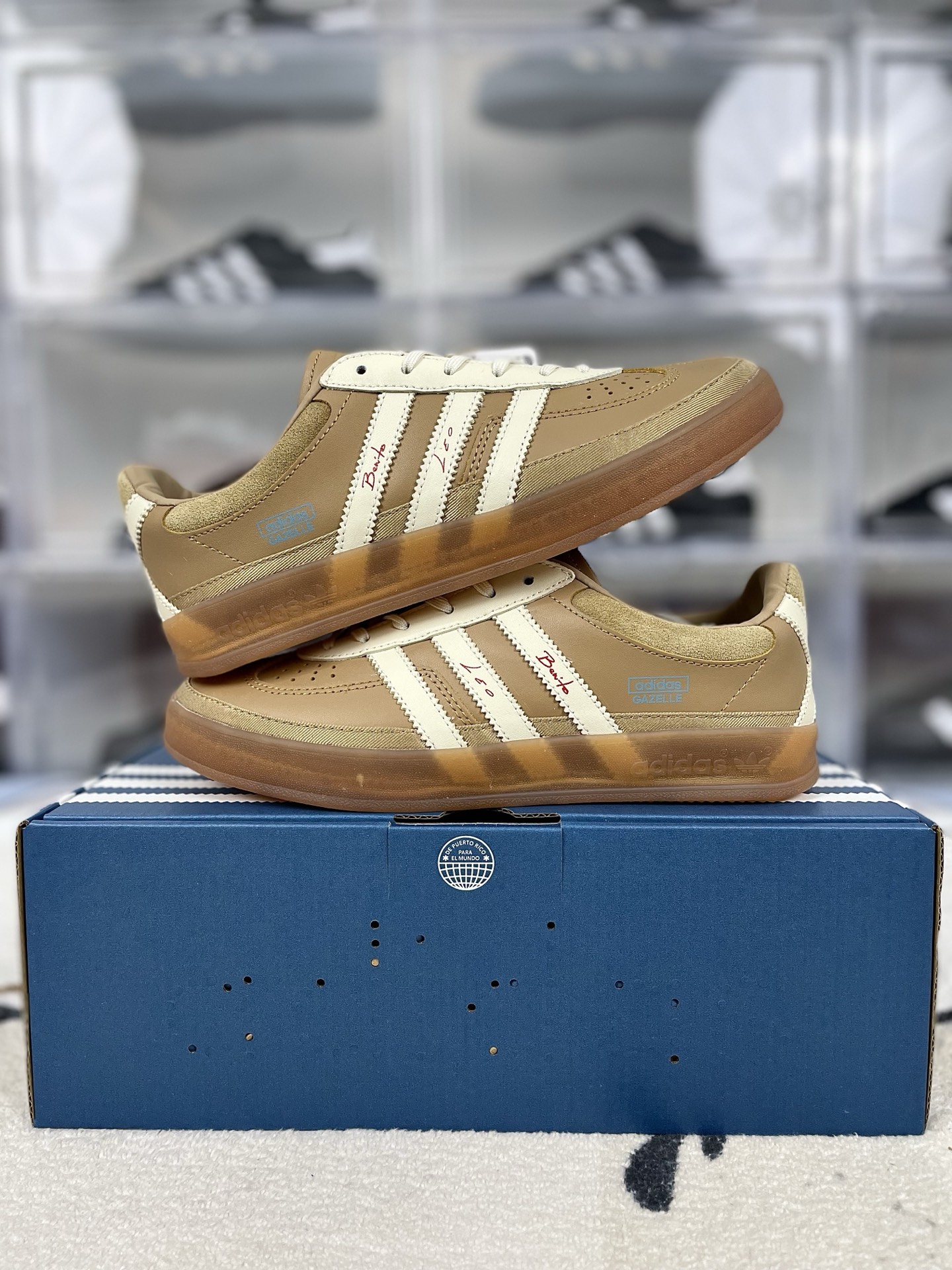 Adidas Gazelle Indoor Bad Bunny Lionel Messi Collab Sneakers - Khaki 10 i1741204412808 5312 0 8