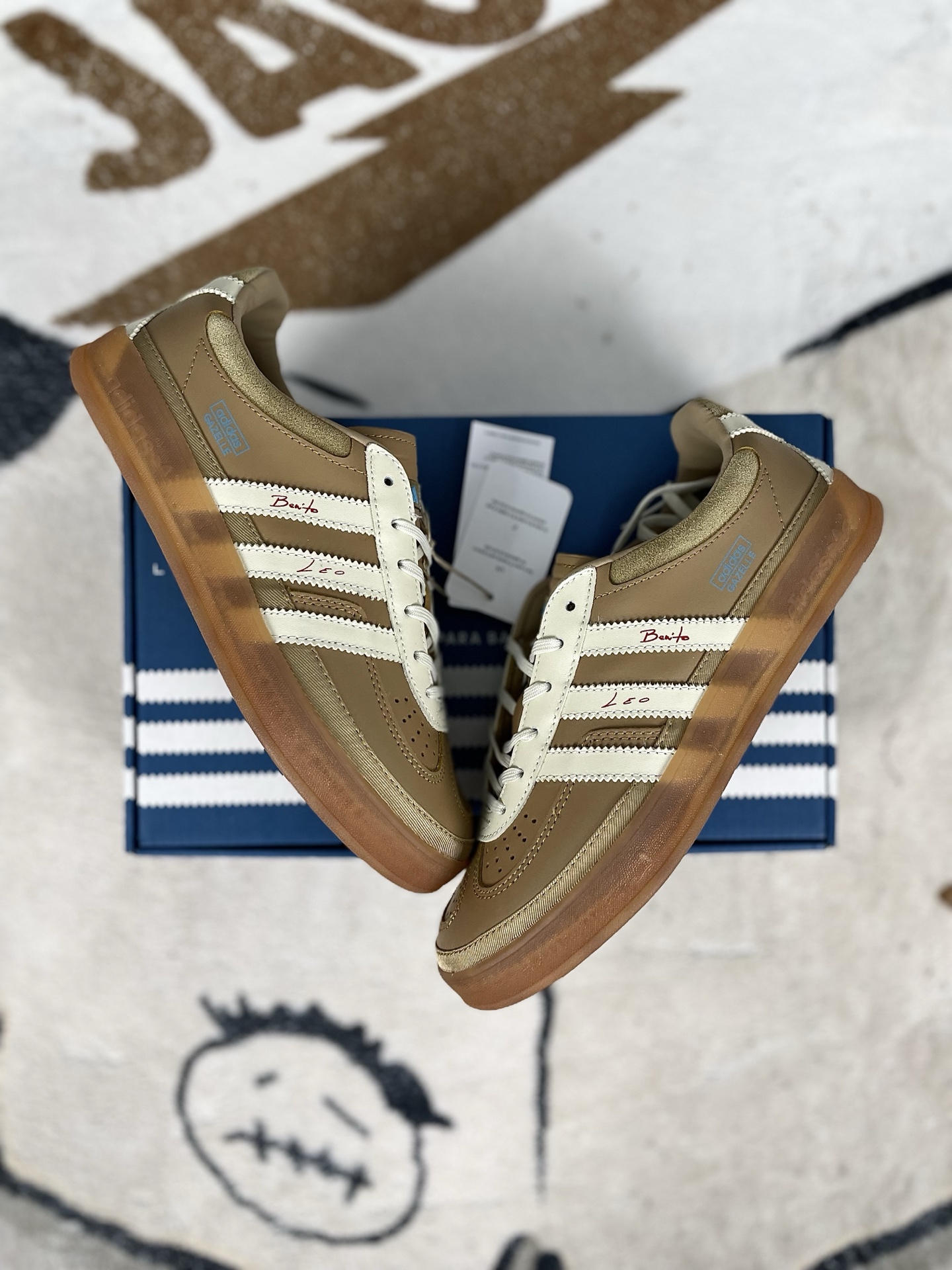 Adidas Gazelle Indoor Bad Bunny Lionel Messi Collab Sneakers - Khaki 6 i1741204414619 8141 0 7
