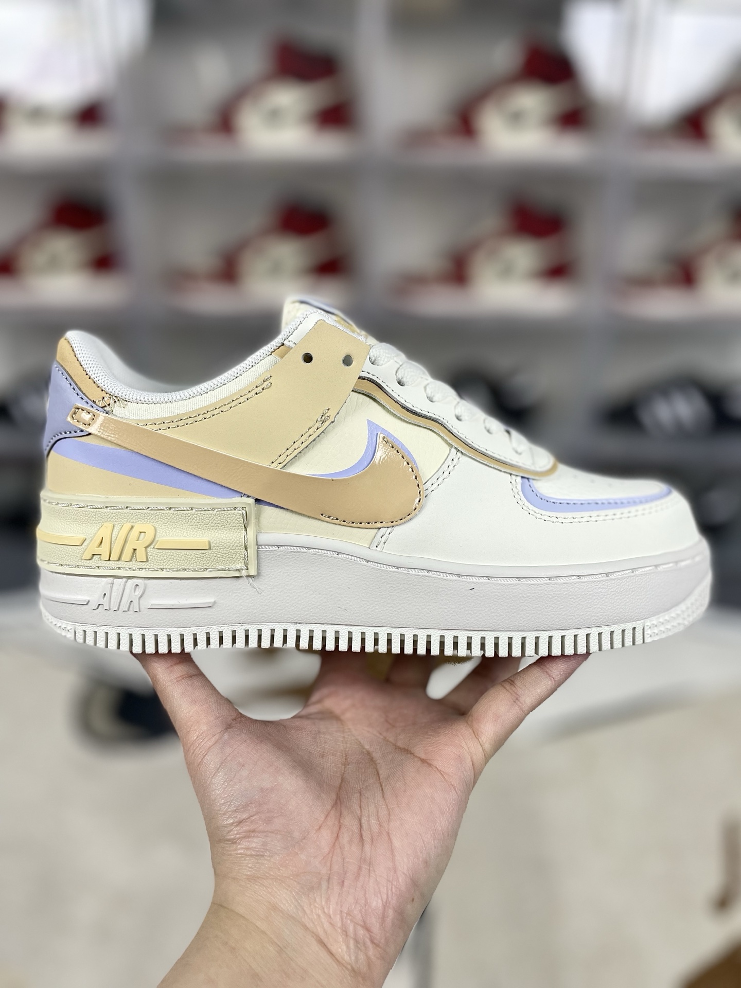 Nike Air Force 1 Shadow Women's Low Top Sneaker - White/Gold/Lavender 9 i1741295633917 8262 0 6