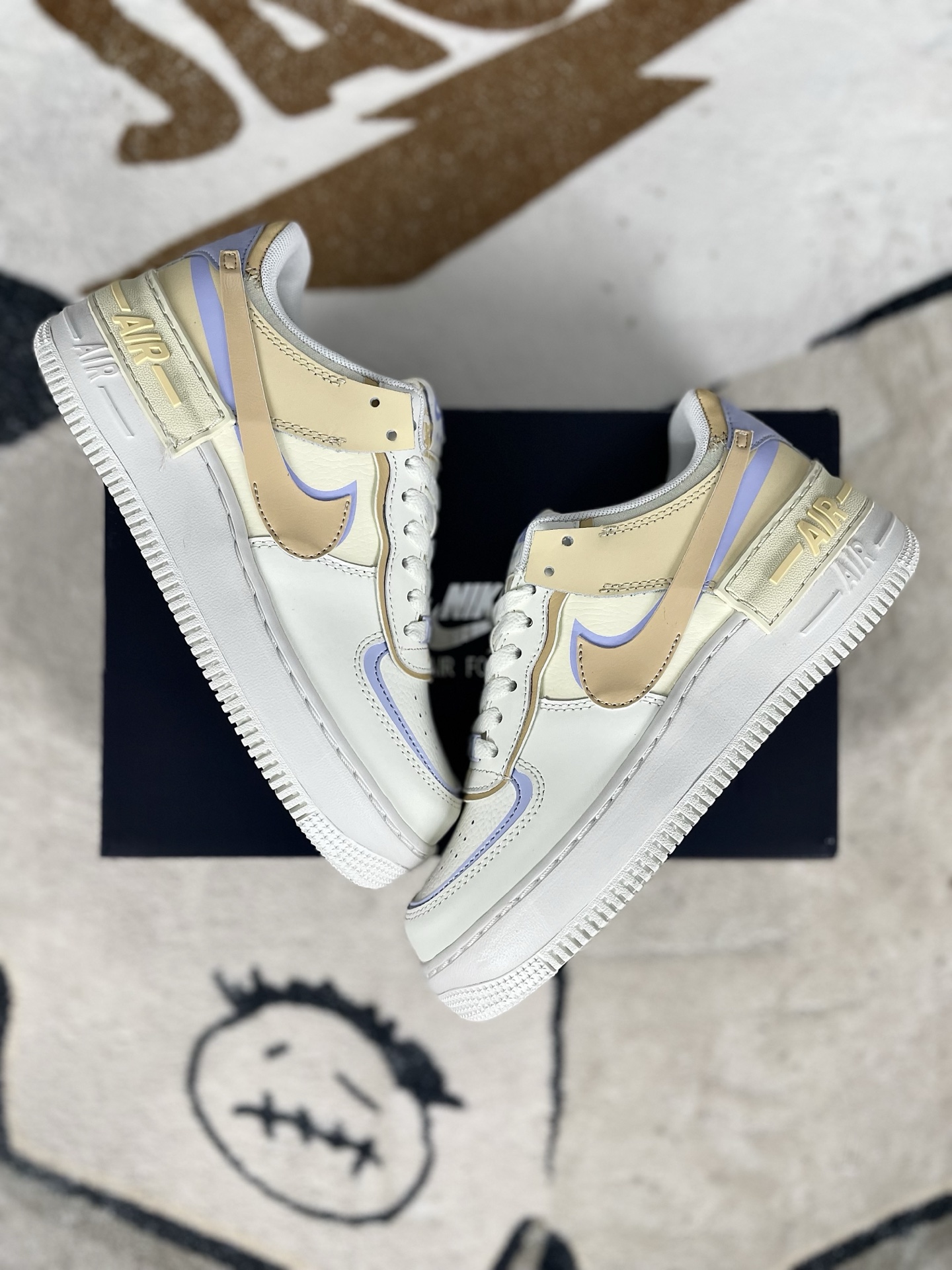 Nike Air Force 1 Shadow Women's Low Top Sneaker - White/Gold/Lavender 6 i1741295637202 2003 0 7