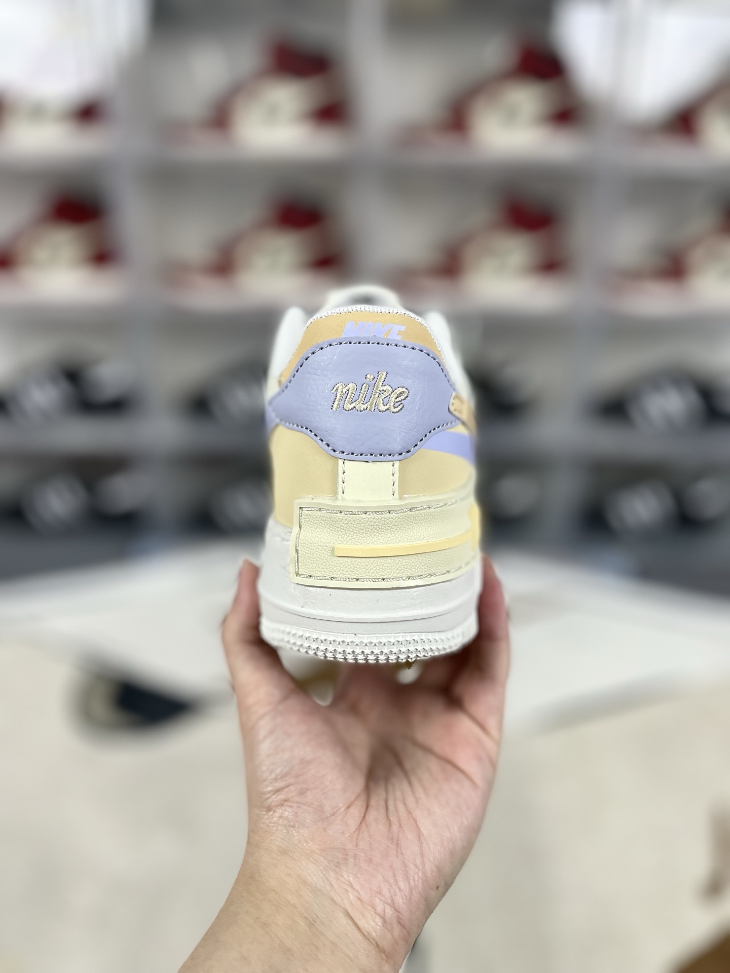 Nike Air Force 1 Shadow Women's Low Top Sneaker - White/Gold/Lavender 4 i1741295639346 2454 0 2