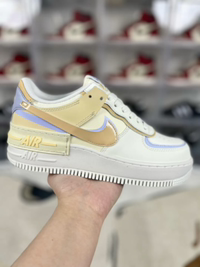 Nike Air Force 1 Shadow: Low-Top Sneaker, White/Gold/Blue, Women's Sizes