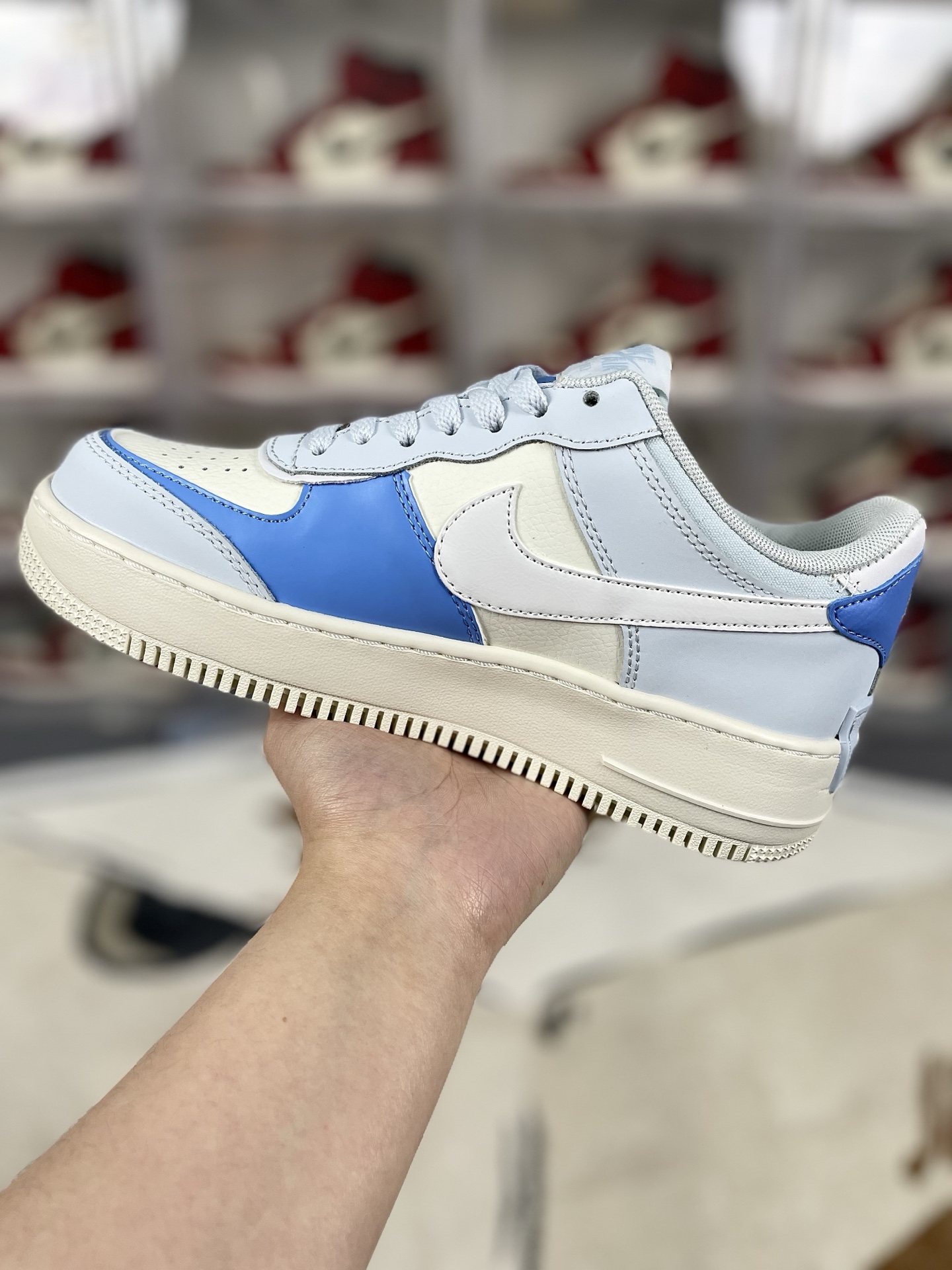Nike Air Force 1 Shadow Women's Low Top Sneaker - Blue/White - Size 35.5-42 3 i1741550330626 9647 0 1