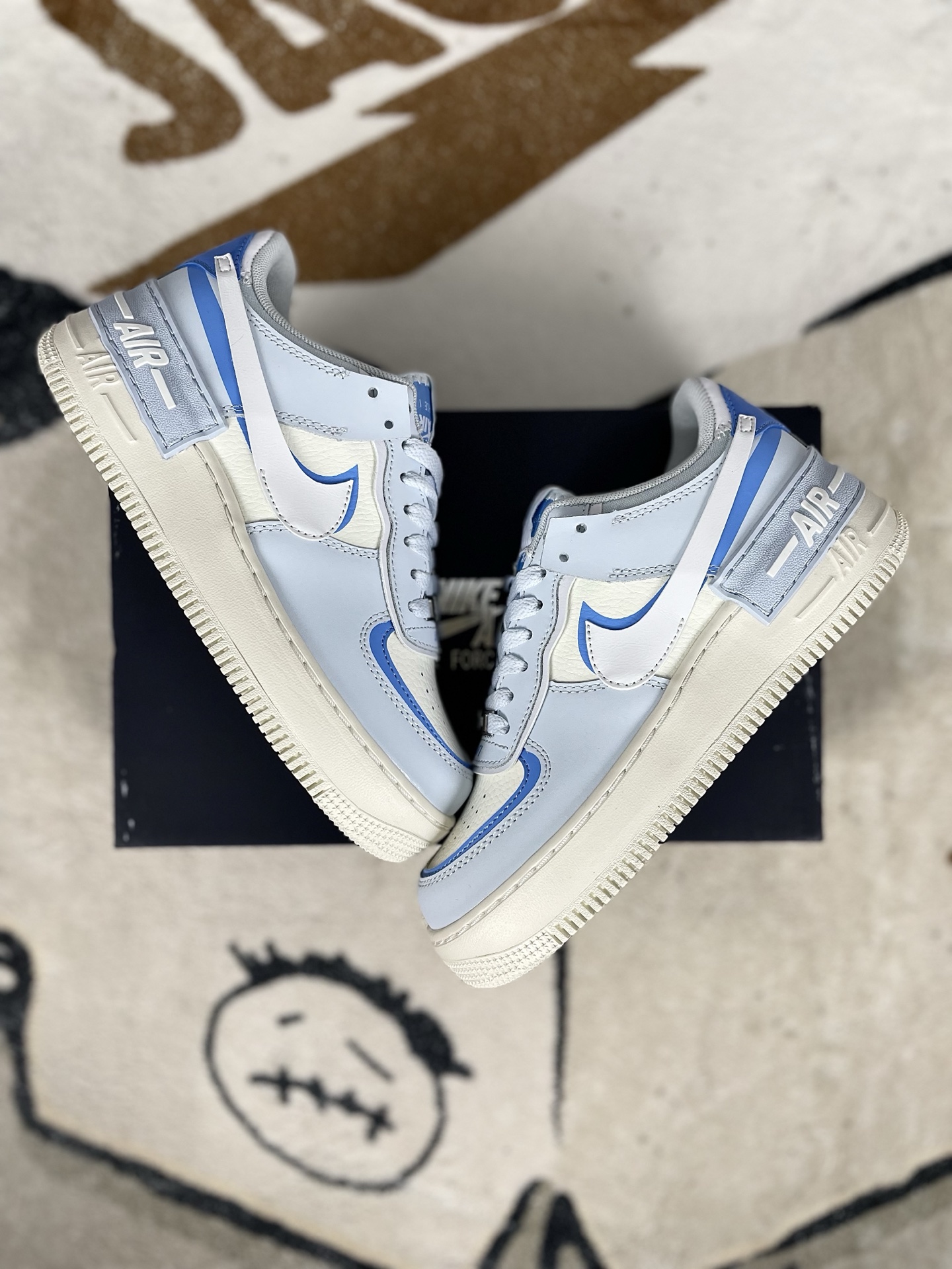 Nike Air Force 1 Shadow Women's Low Top Sneaker - Blue/White - Size 35.5-42 6 i1741550334915 546 0 7