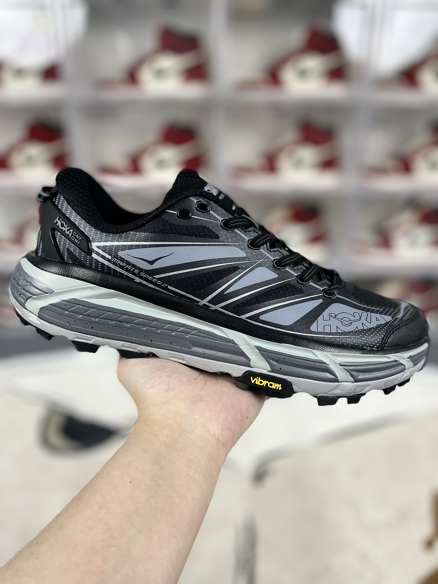 HOKA ONE ONE Mafate Speed 2 Round Toe Low Top Trail Running Shoes - Unisex