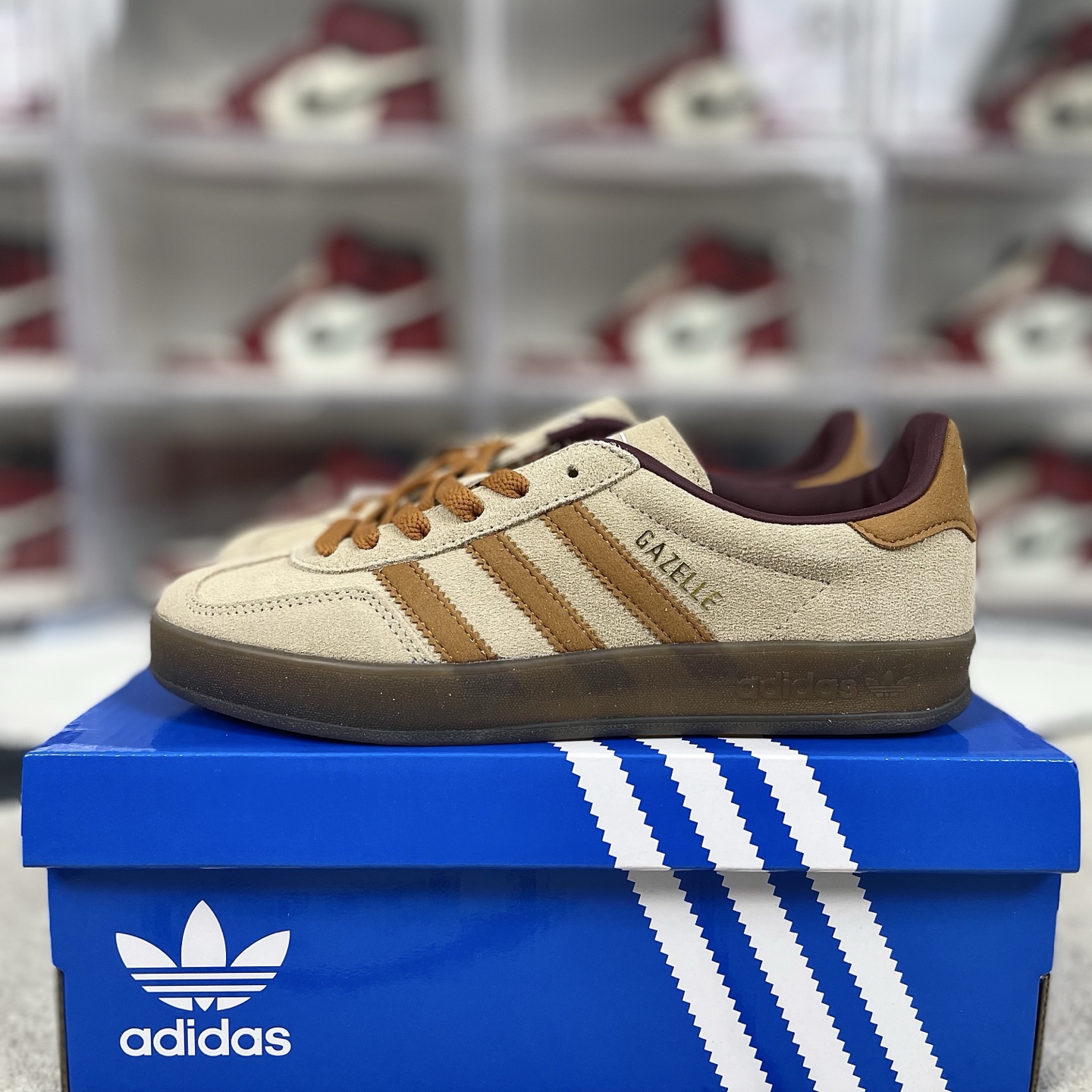 Adidas Originals Gazelle Indoor Low Top Sneakers - Brown/Grey - Unisex 10 i1741814234065 8438 0 8