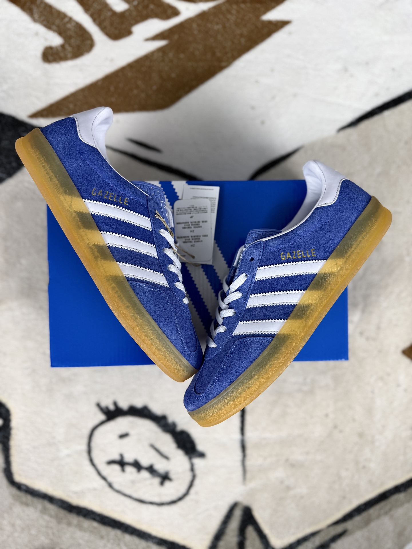 Adidas Originals Gazelle Indoor Casual Sneakers - Blue/White/Brown, Unisex Style 6 i1742505734385 1489 0 7