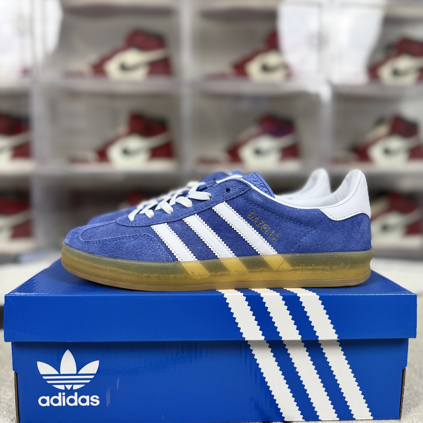 Adidas Originals Gazelle Indoor Casual Sneakers - Blue/White/Brown, Unisex Style 10 i1742507315628 9986 0 8