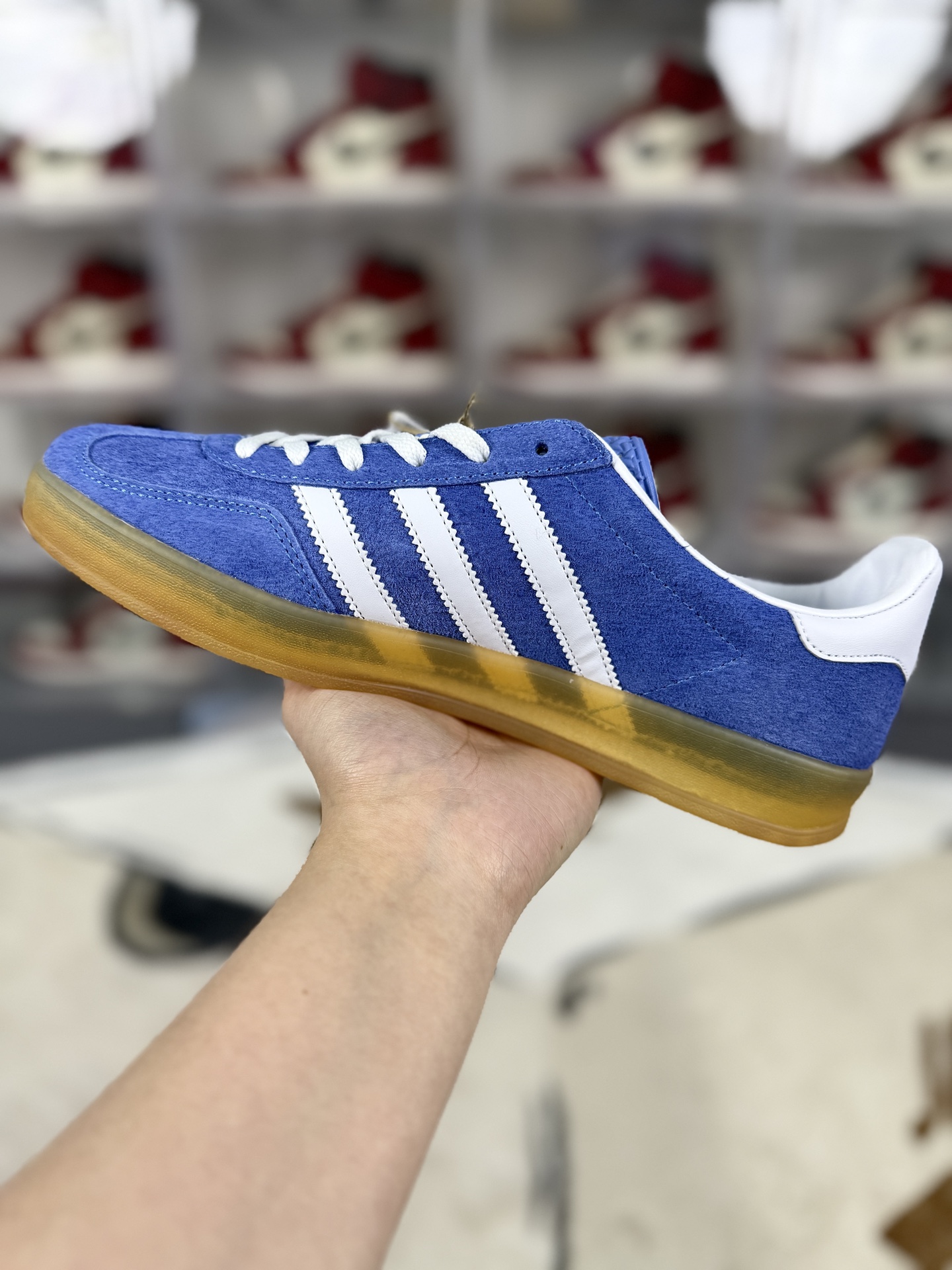 Adidas Originals Gazelle Indoor Casual Sneakers - Blue/White/Brown, Unisex Style 3 i1742507333420 4398 0 1