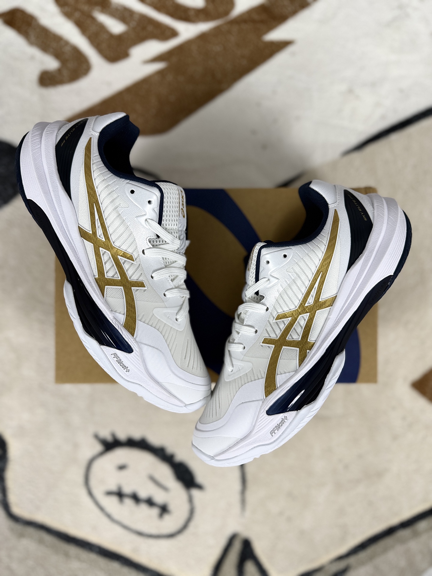 Asics Sky Elite FF 3 Volleyball Shoes - Enhanced Performance, White/Gold 5 i1742674231376 4407 0 7