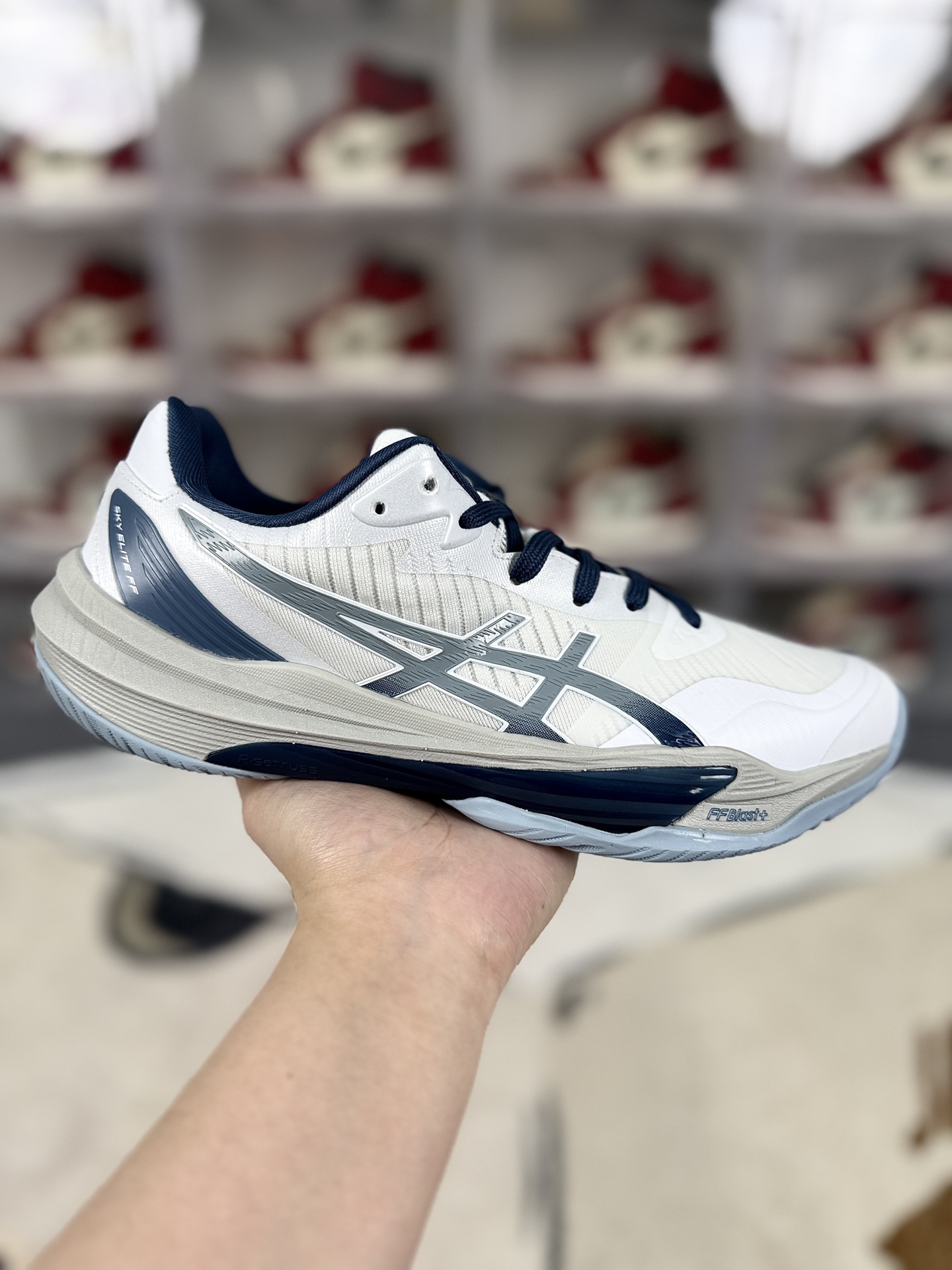 Asics Sky Elite FF 3 Volleyball Shoes - White/Blue - Size 36-46 2 i1742674279921 5877 0 0