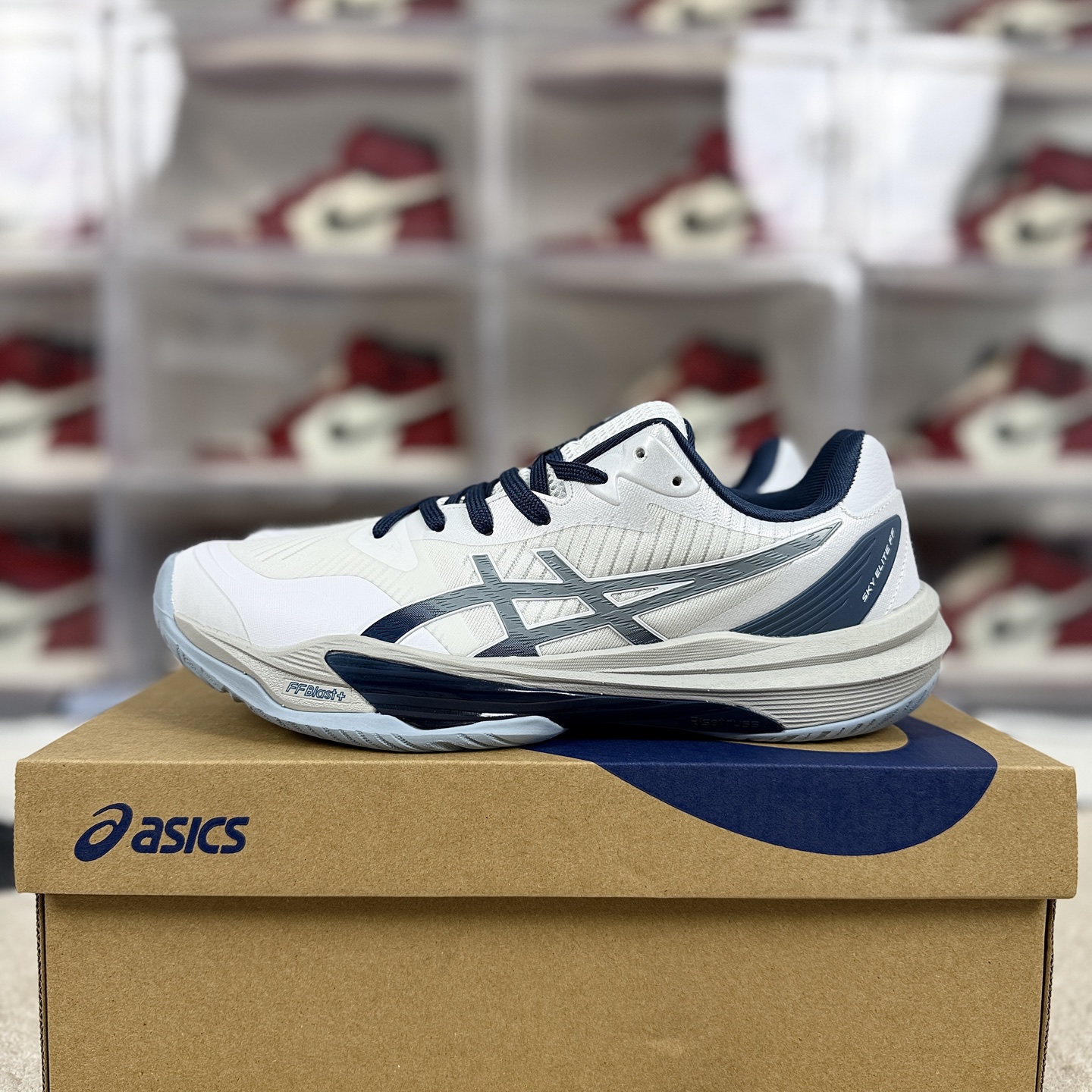 Asics Sky Elite FF 3 Volleyball Shoes - White/Blue - Size 36-46 10 i1742674288591 9557 0 8