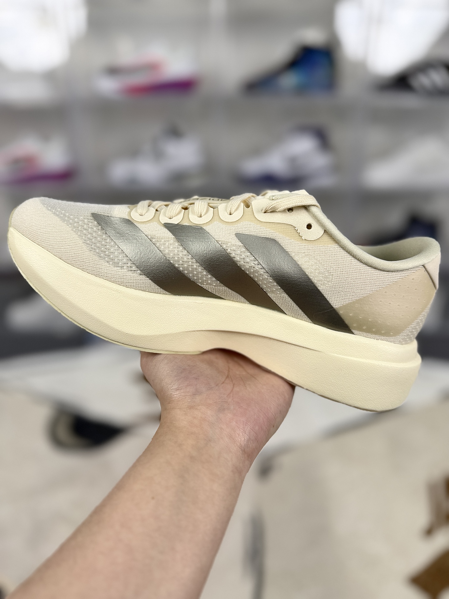 Adidas Adizero Evo SL Wonder White Running Shoes - Lightweight & Breathable 2 i1743281306908 8415 0 1