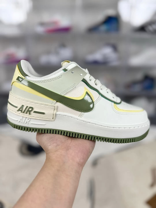 Nike Air Force 1 Shadow Women's Sneaker - White/Green - FN6335-101