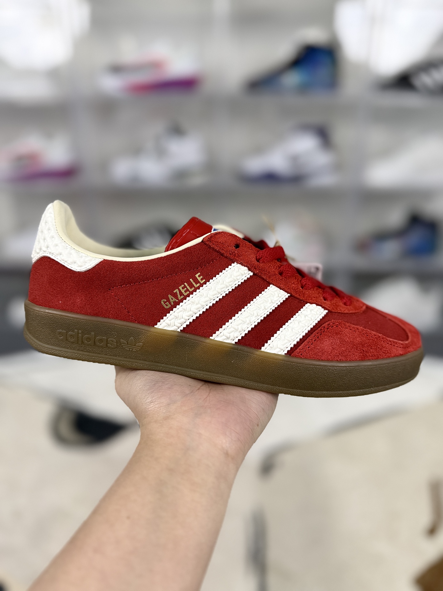 Adidas Originals Gazelle Indoor: Low-Top, Red & White Suede Sneakers 1 i1743537663856 1574 0 0
