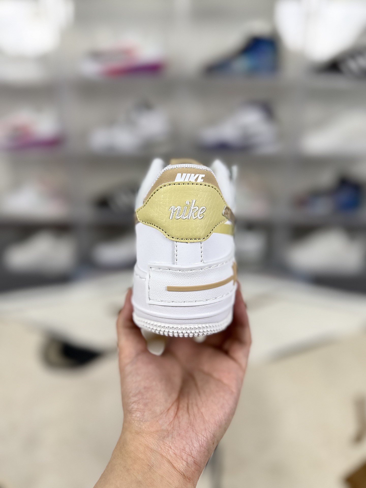 Nike Air Force 1 Shadow Women's Low-Top Sneaker - White/Gold 4 i1743895624131 6955 0 2