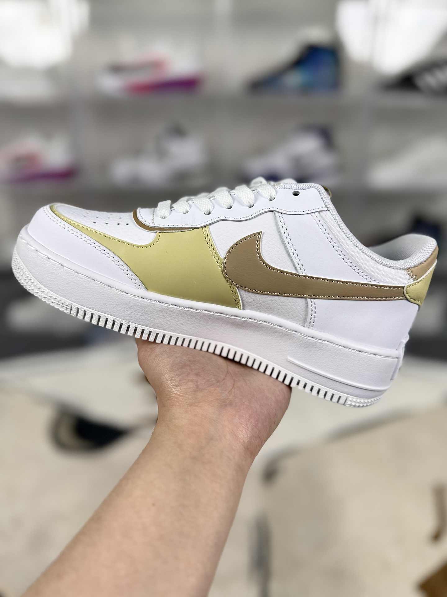 Nike Air Force 1 Shadow Women's Low-Top Sneaker - White/Gold 3 i1743895626089 6248 0 1