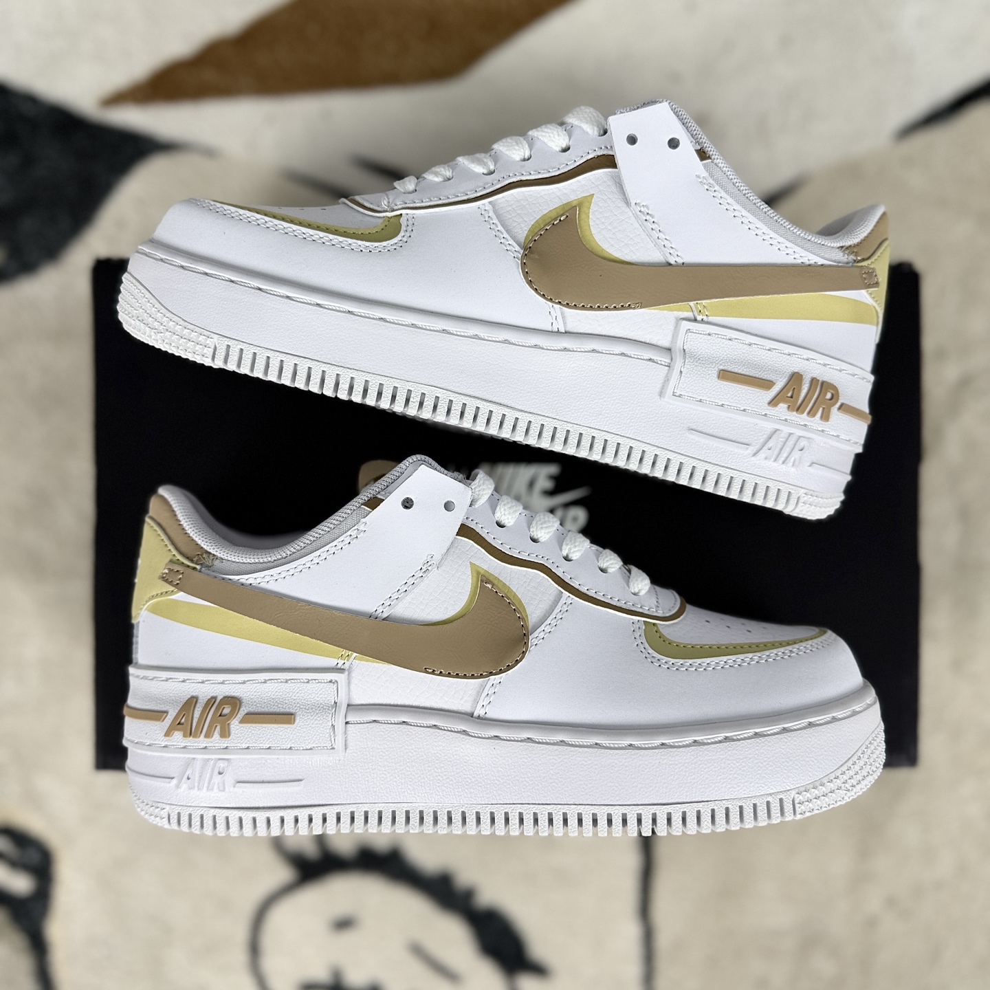 Nike Air Force 1 Shadow Women's Low-Top Sneaker - White/Gold 9 i1743895629674 7640 0 7