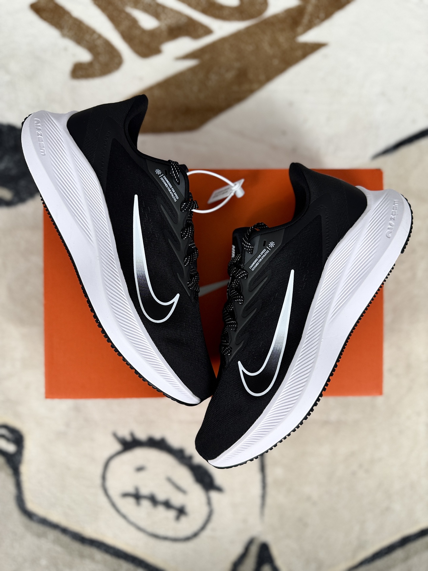 Nike Zoom Winflo 7 Running Shoes - Black and White - Sizes 36-46 6 i1744056501072 4158 0 6
