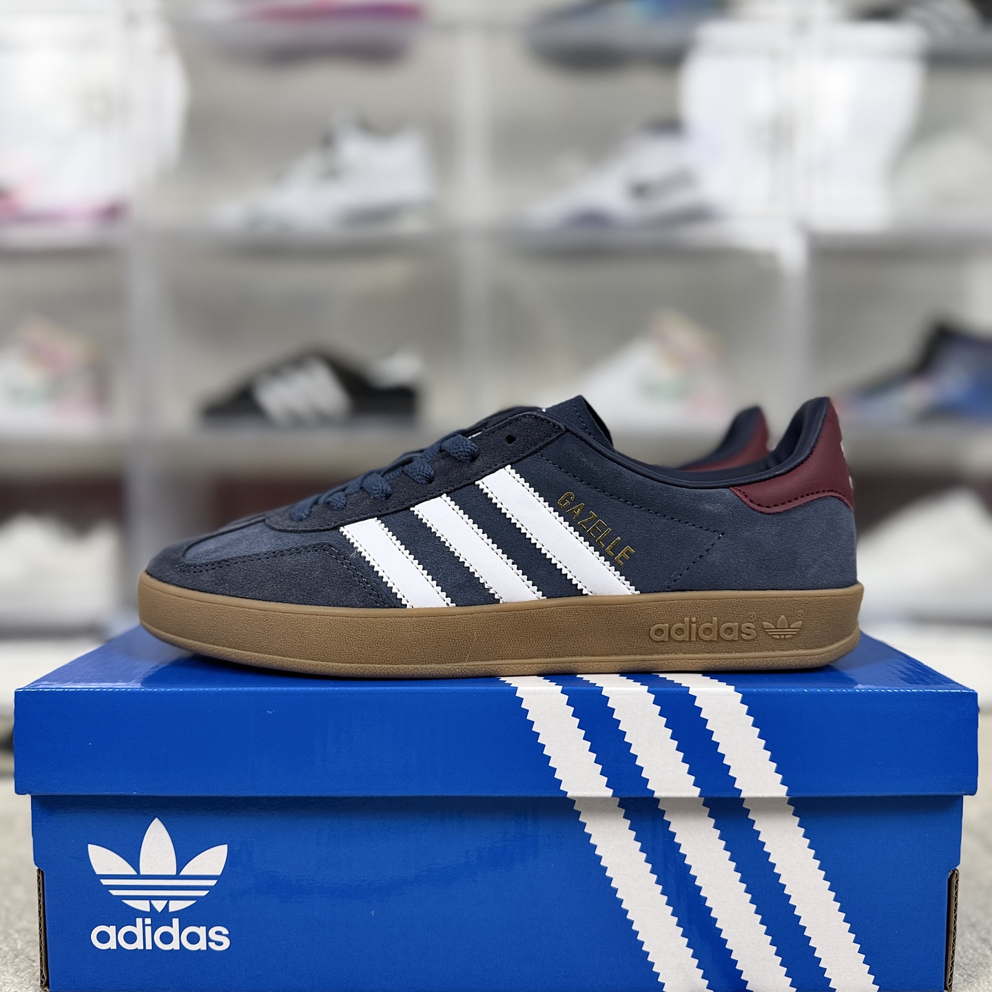 Adidas Originals Gazelle Indoor Classic Low-Top Sneakers - Blue Unisex 10 i1744145050995 7903 0 8