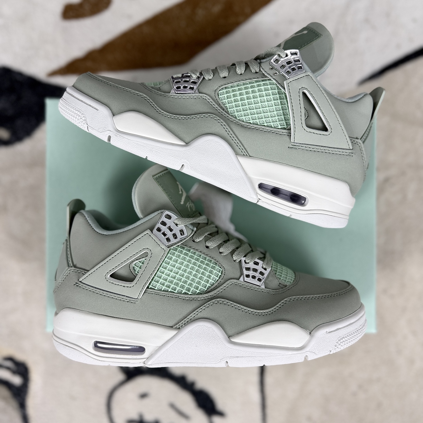 Jordan Air 4 Retro Seafoam: Cushioned, Slip-Resistant, Low-Top Basketball Shoes 9 i1744232930128 6845 0 7