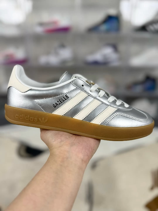 Adidas Originals Gazelle Low Top Sneakers - Silver, Comfortable & Stylish