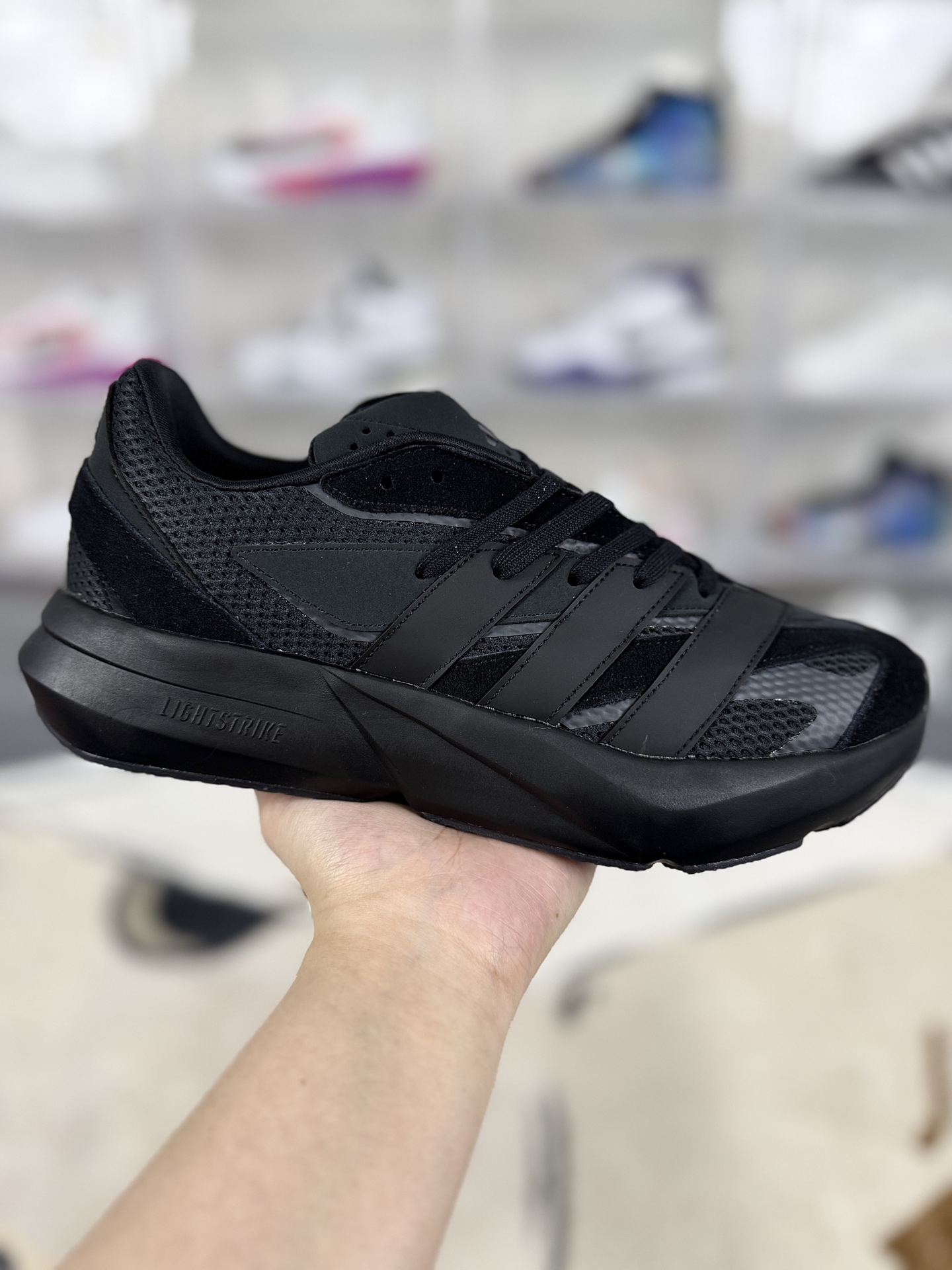 Adidas Lightblaze Running Shoes Men's Women's Sports Sneakers Black JH6941 2 i1744927015733 7052 0 0