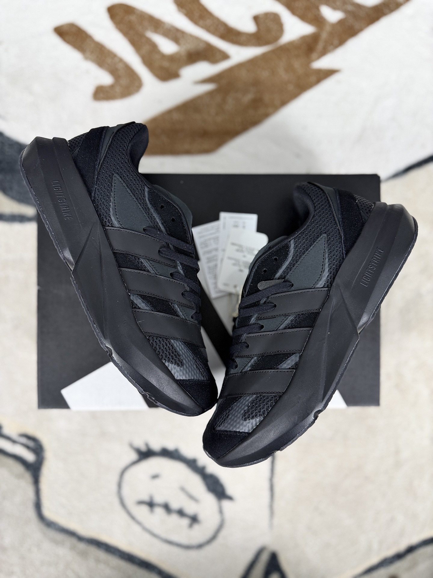 Adidas Lightblaze Running Shoes Men's Women's Sports Sneakers Black JH6941 6 i1744927019210 3167 0 6