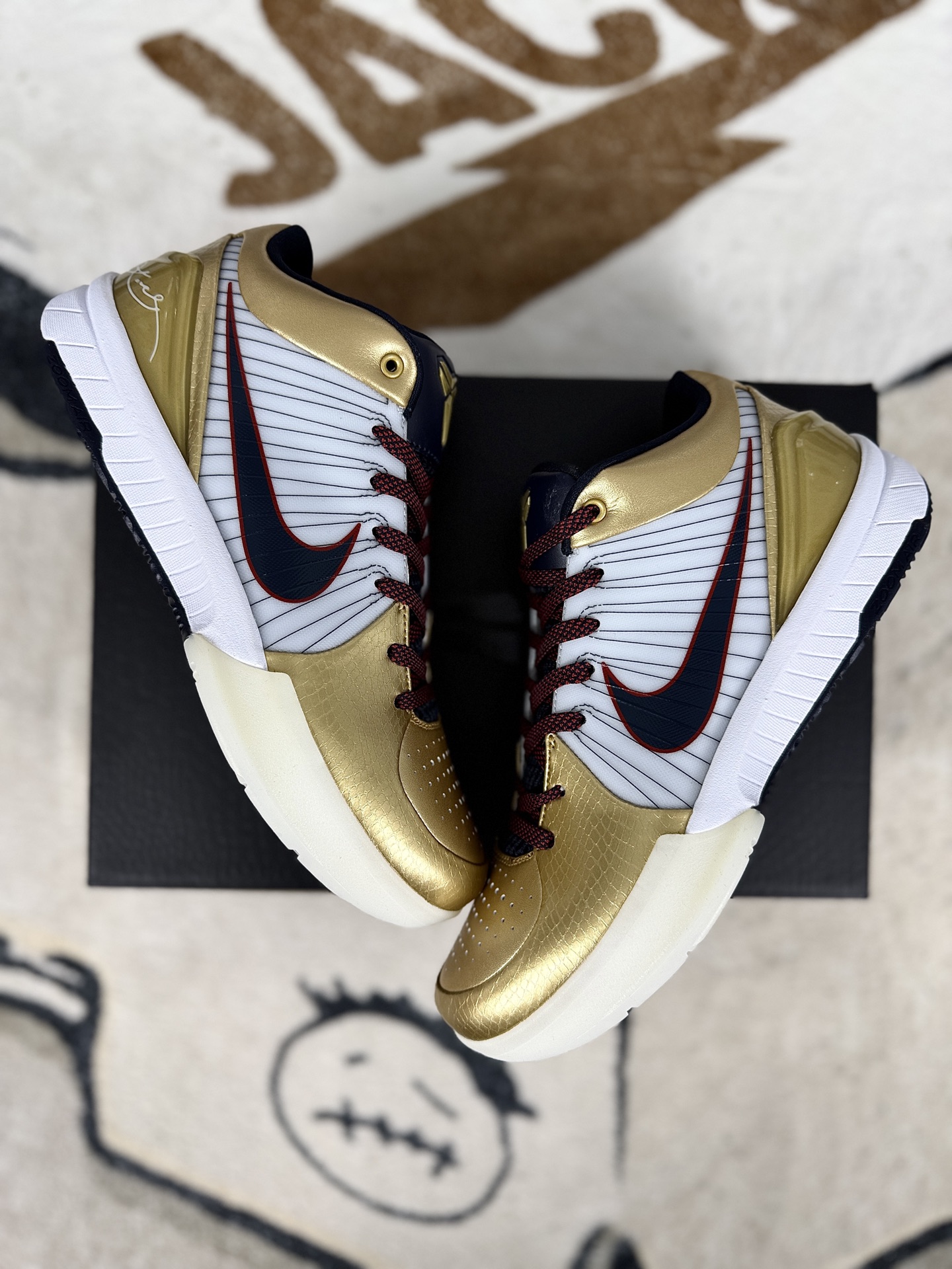 Nike Zoom Kobe 4 Protro "Gold Medal" Basketball Shoes - White, Black, Gold 5 i1745355554734 7556 0 6